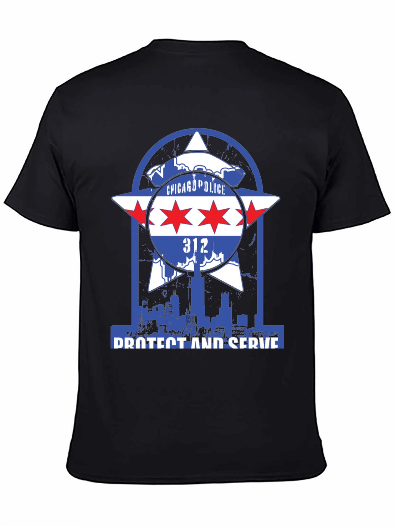 Chicago Police Protect and Serve Graphic T-Shirt