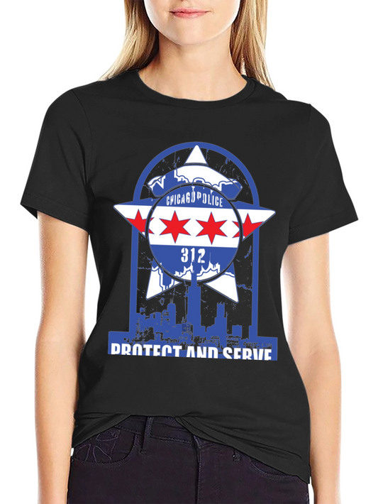 Chicago Police Protect and Serve Graphic T-Shirt