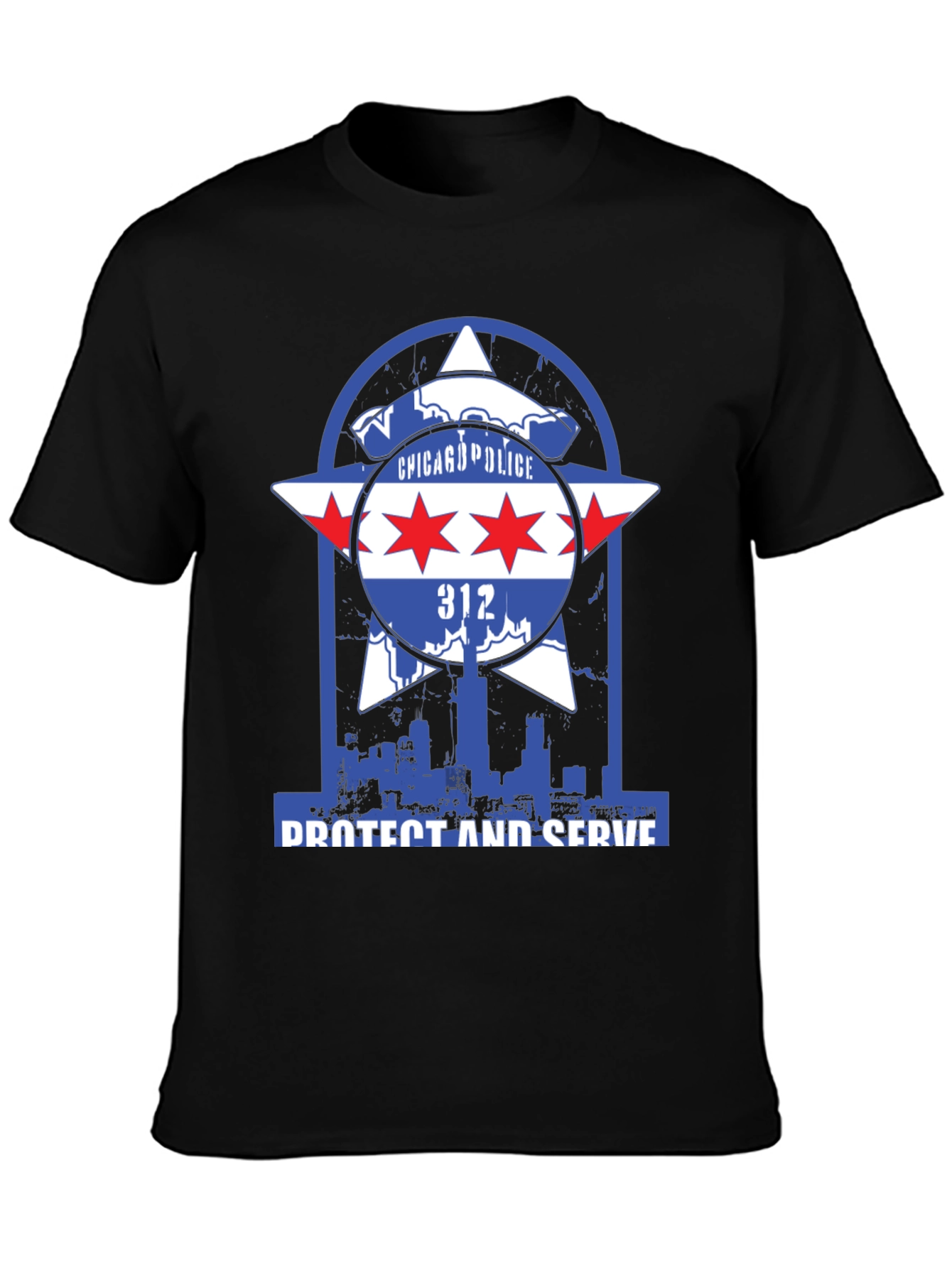 Chicago Police Protect and Serve Graphic T-Shirt