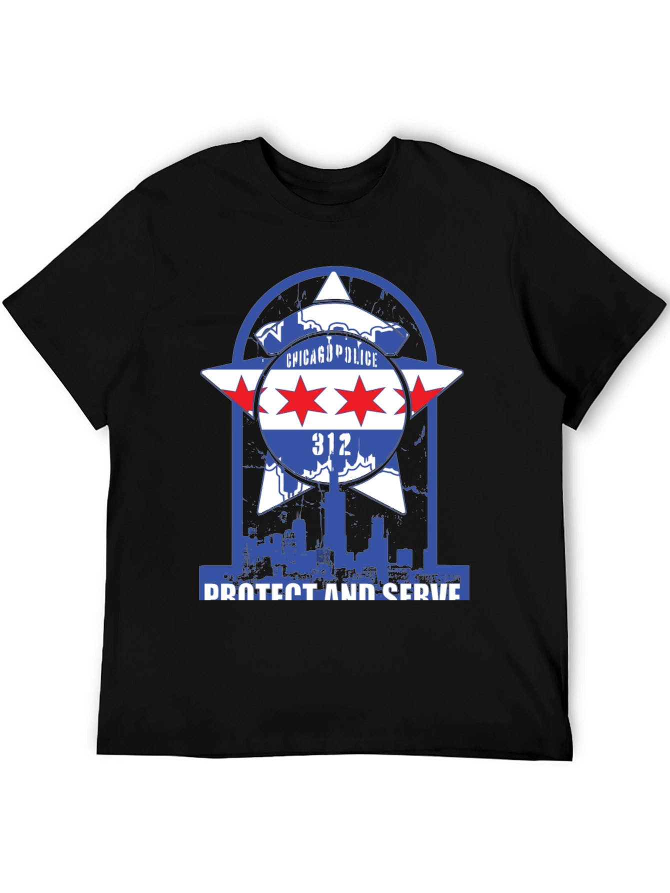 Chicago Police Protect and Serve Graphic T-Shirt