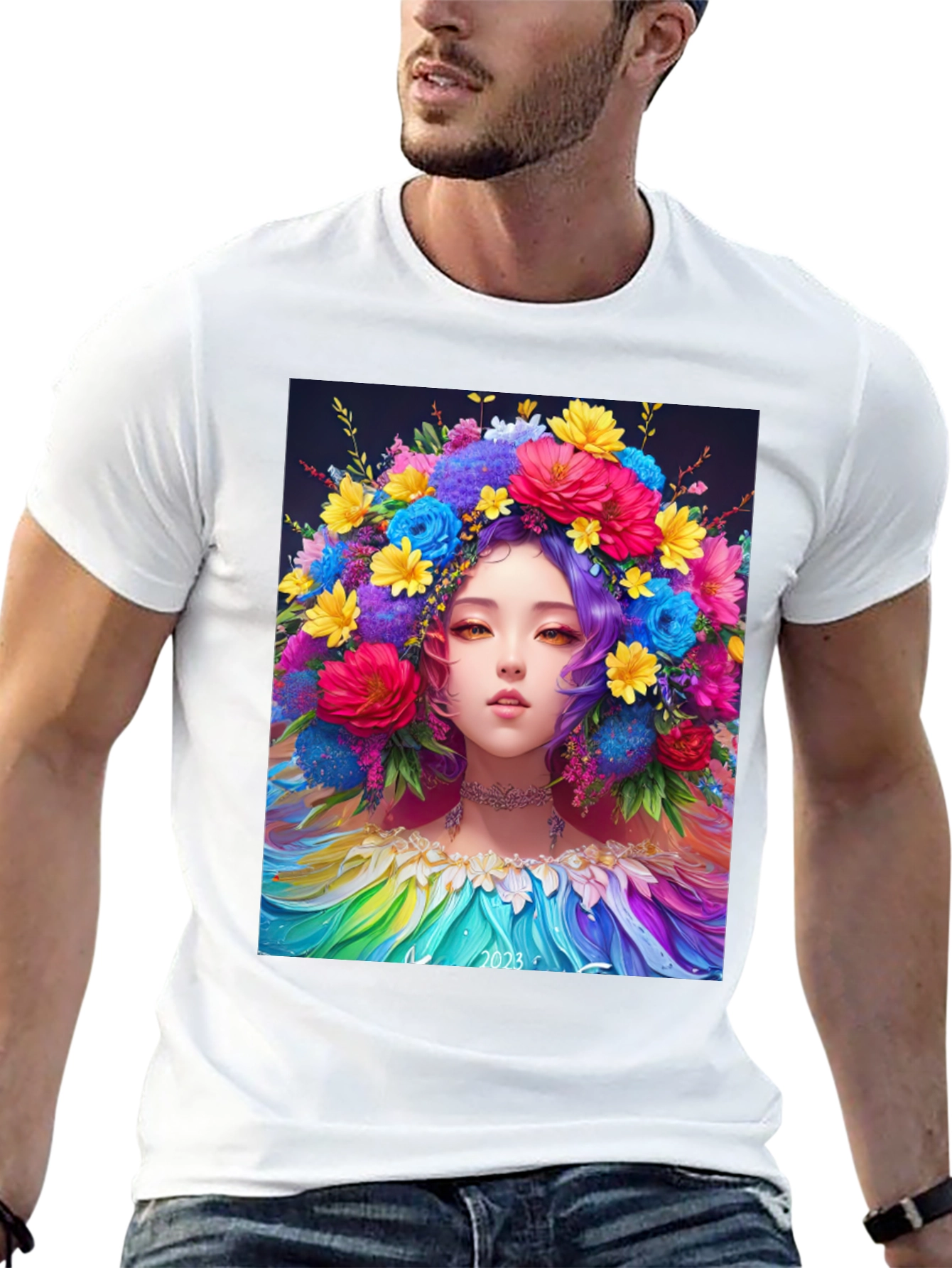 Floral Crown Girl Graphic Tee
