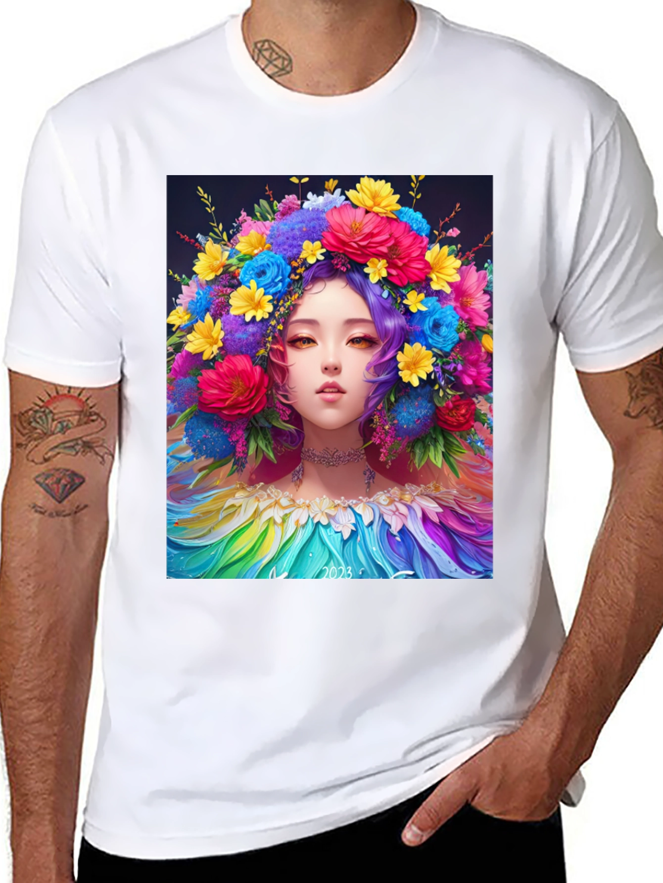 Floral Crown Girl Graphic Tee