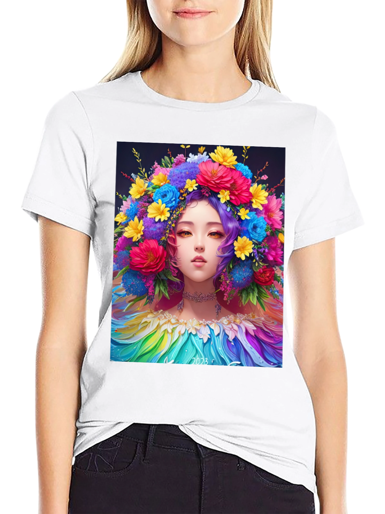 Floral Crown Girl Graphic Tee