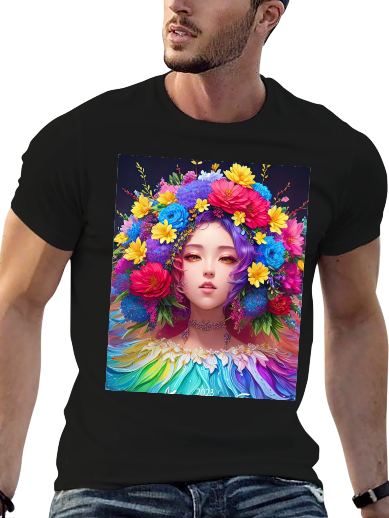 Floral Crown Girl Graphic Tee