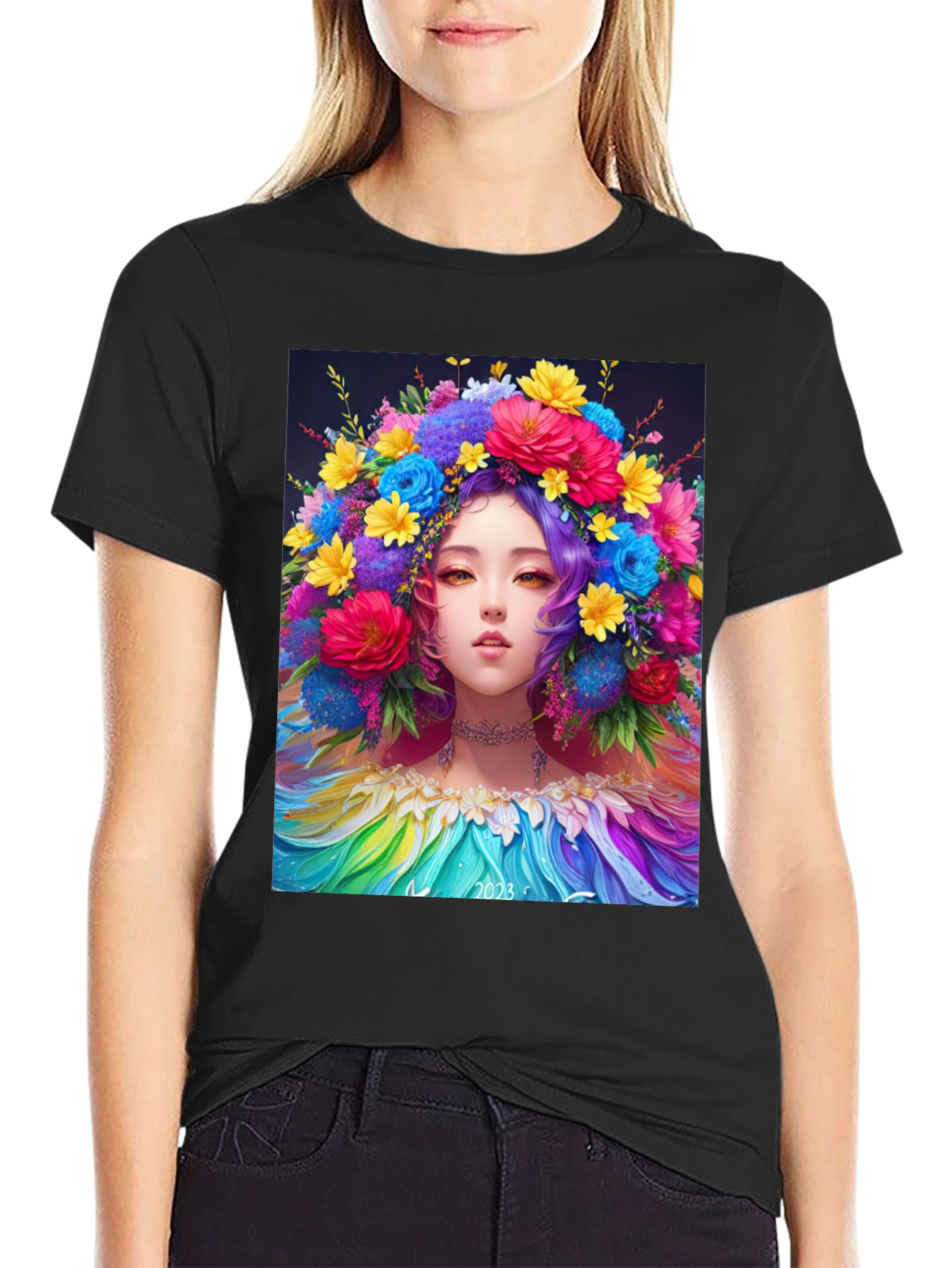 Floral Crown Girl Graphic Tee