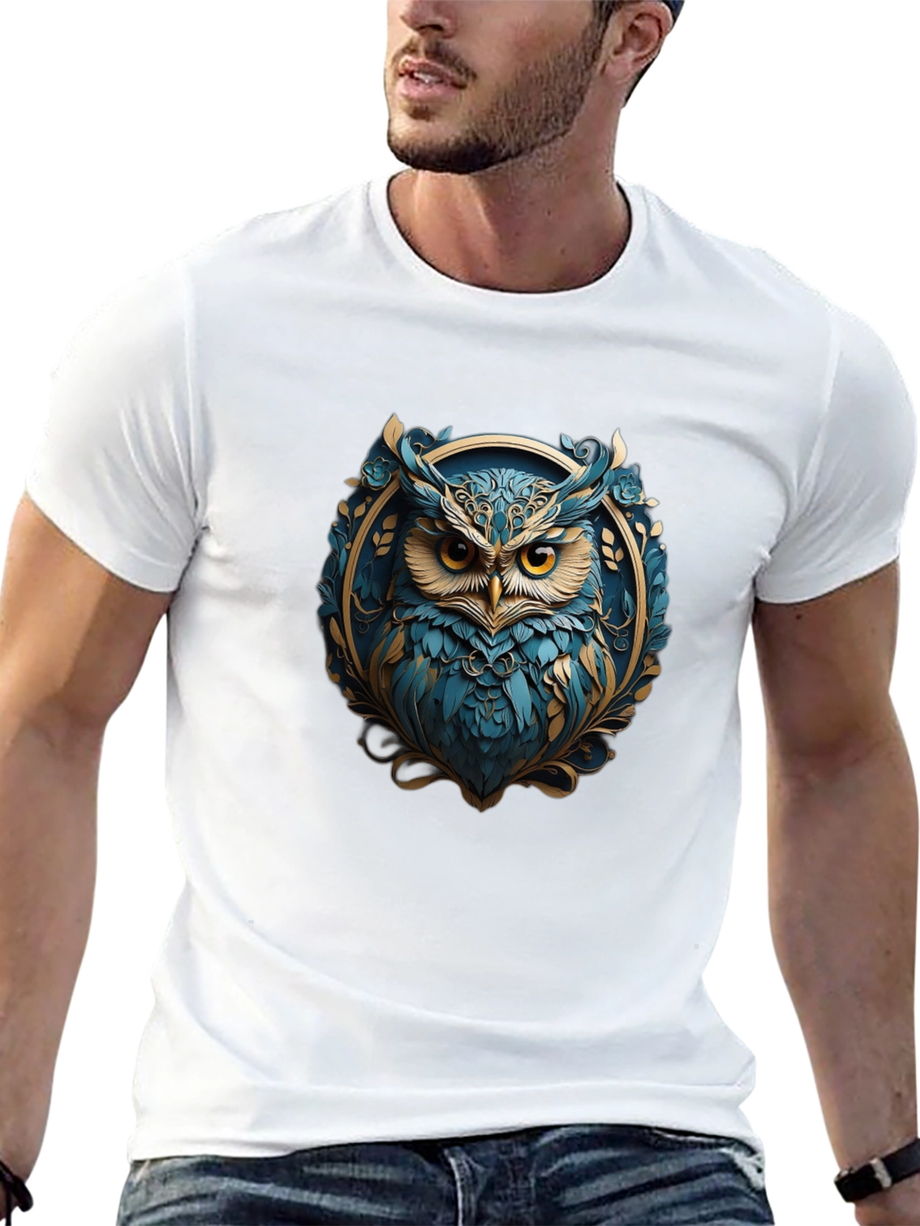 Owl Graphic Tee - Stylish Bird Design