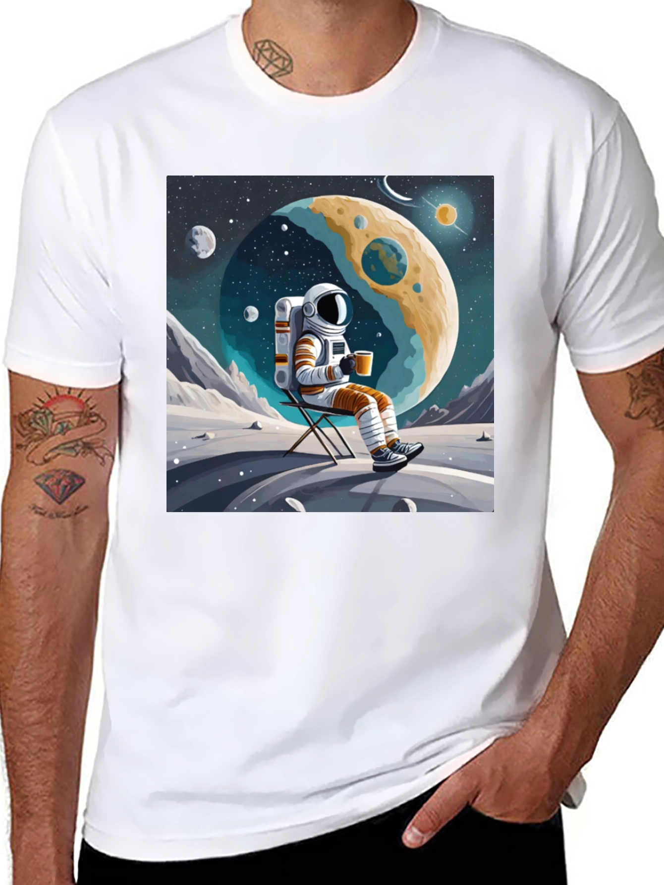Astronaut Coffee Break Graphic Tee