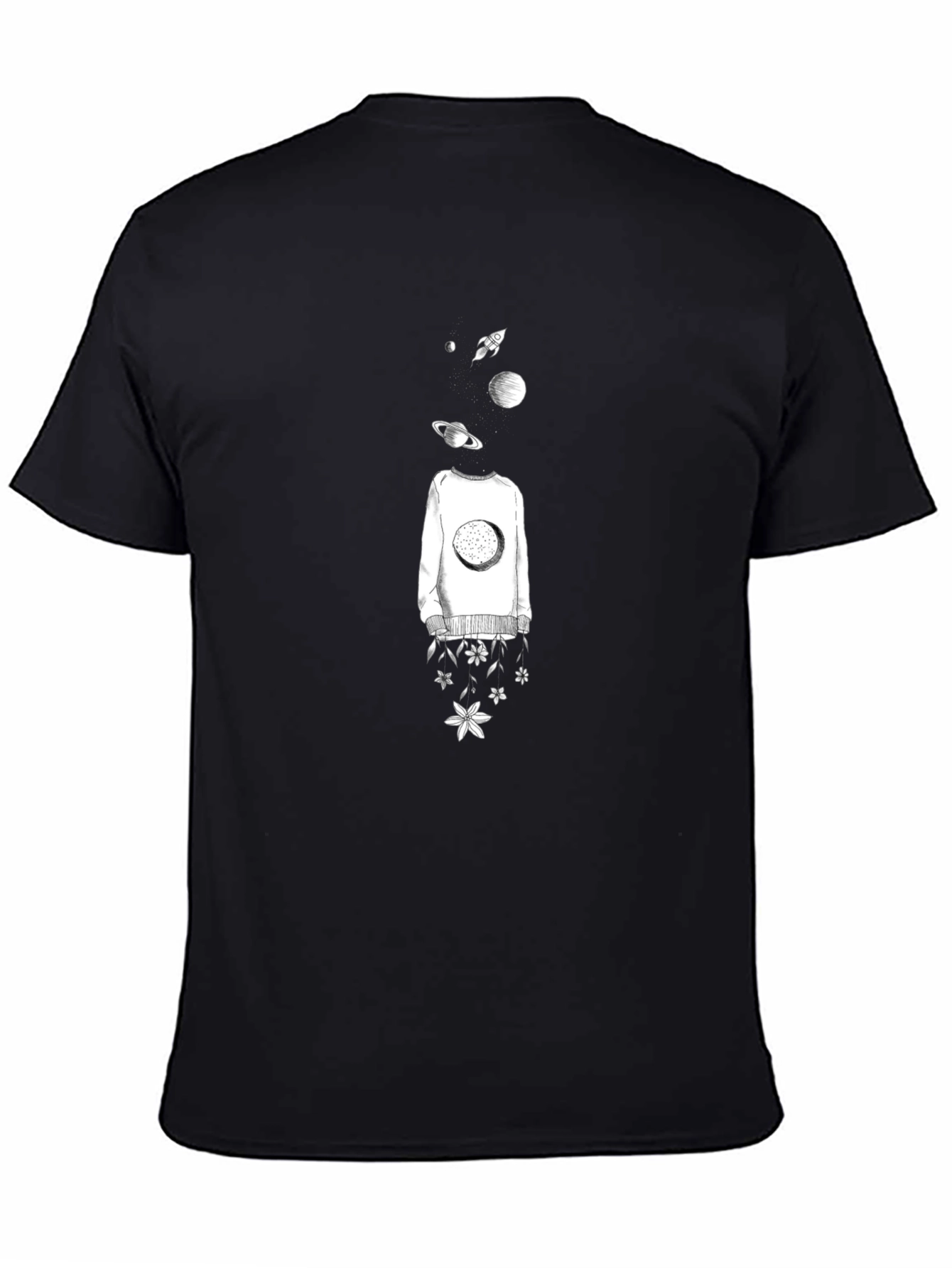 Cosmic Dreamer Graphic T-Shirt - Black