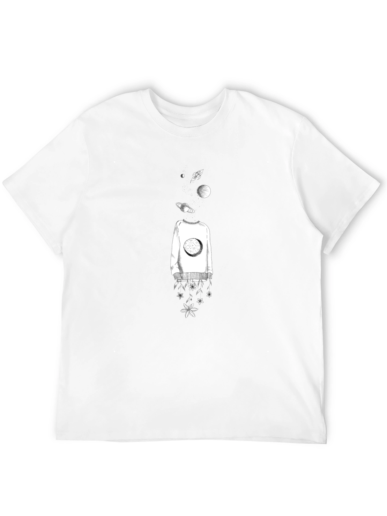 Cosmic Dreamer Graphic T-Shirt - Black