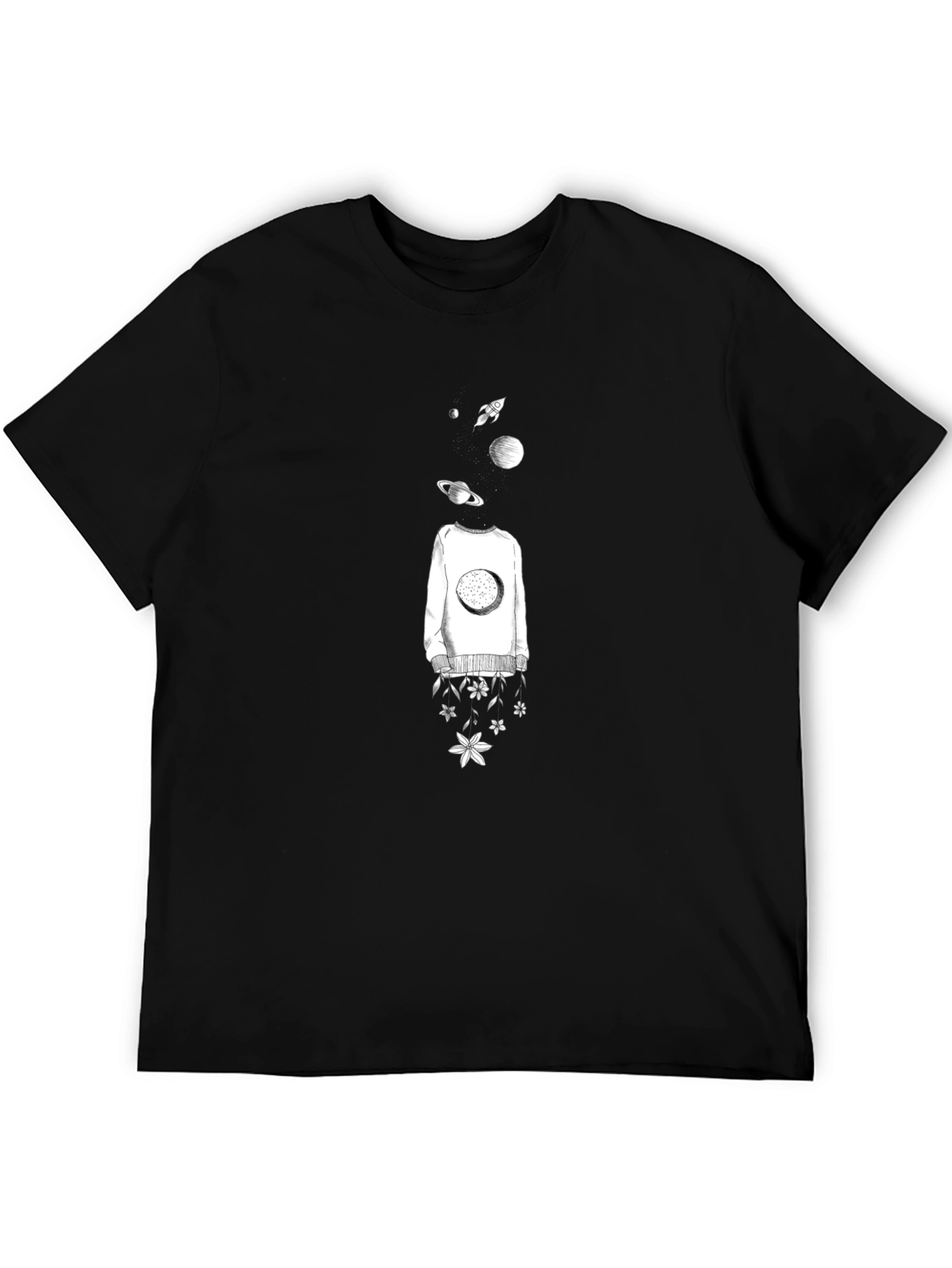 Cosmic Dreamer Graphic T-Shirt - Black
