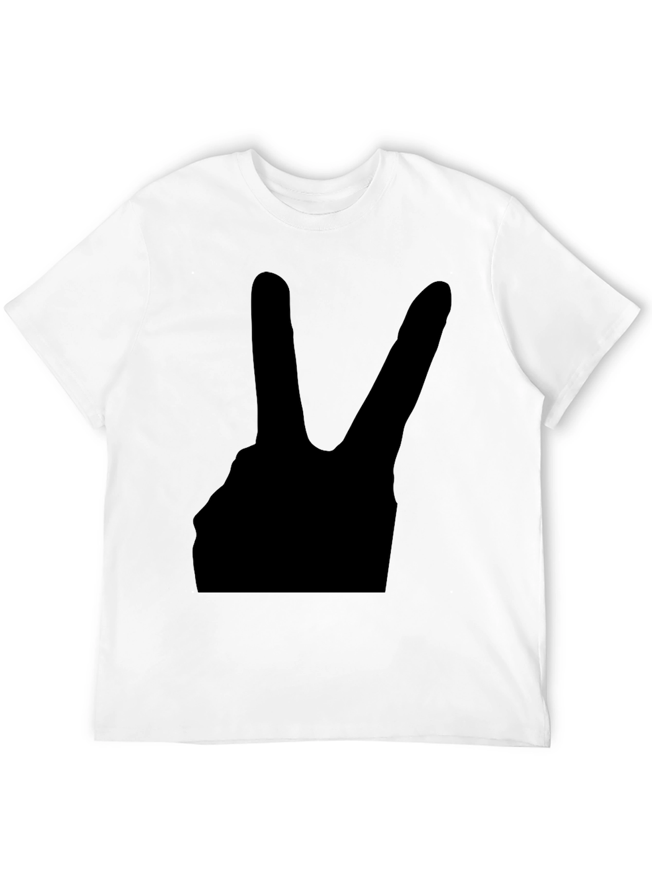 Peace Sign Graphic Black T-Shirt - Relaxed Fit