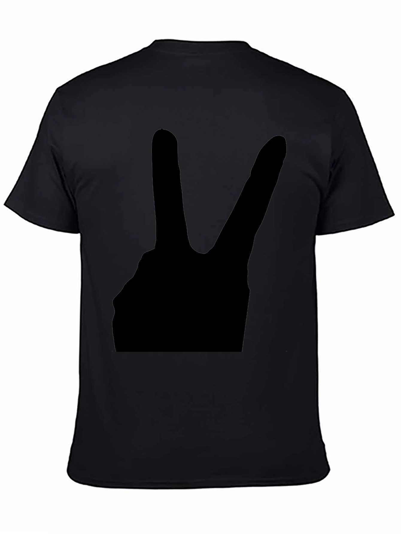 Peace Sign Graphic Black T-Shirt - Relaxed Fit