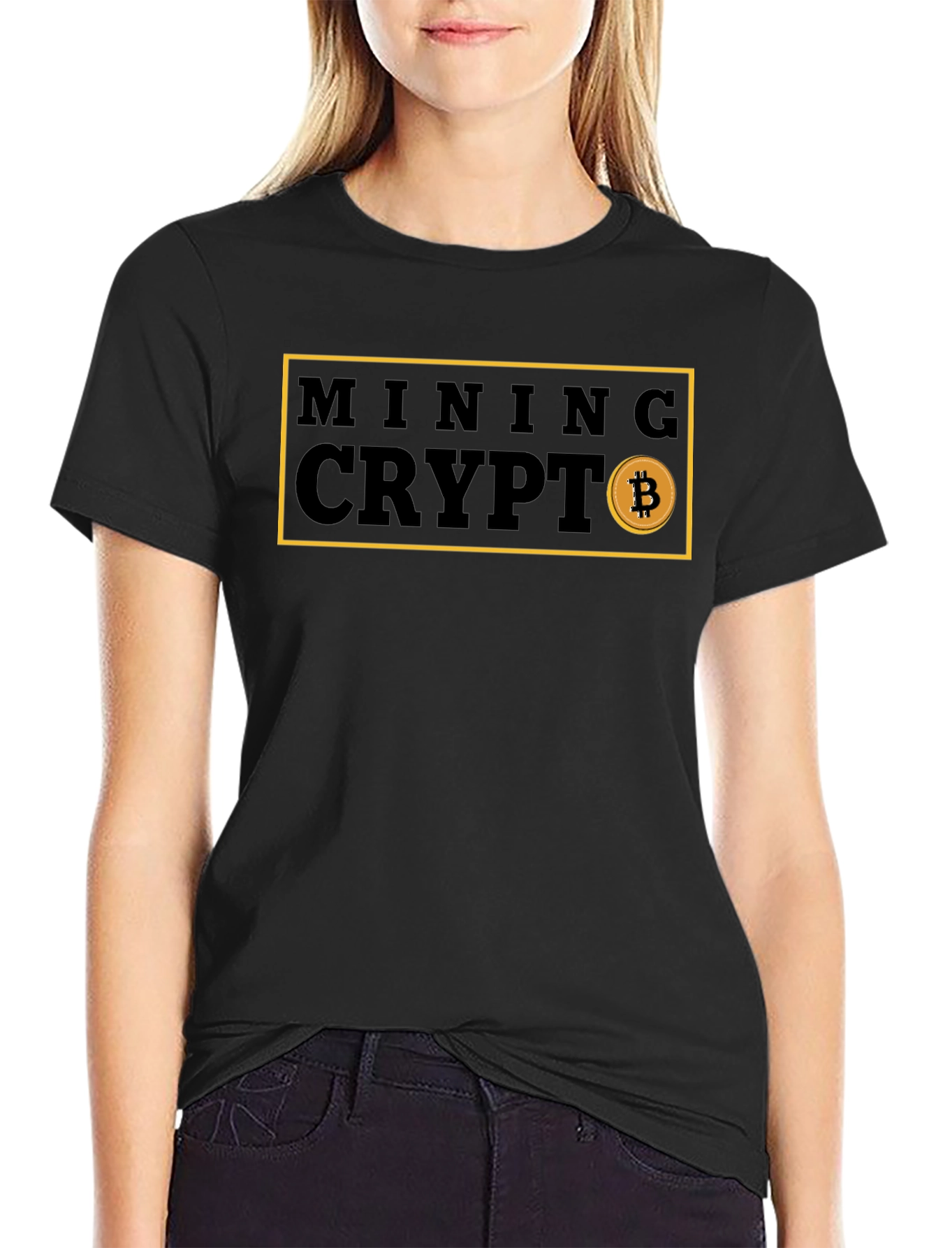 Mining Crypto Bitcoin Graphic Tee - Black