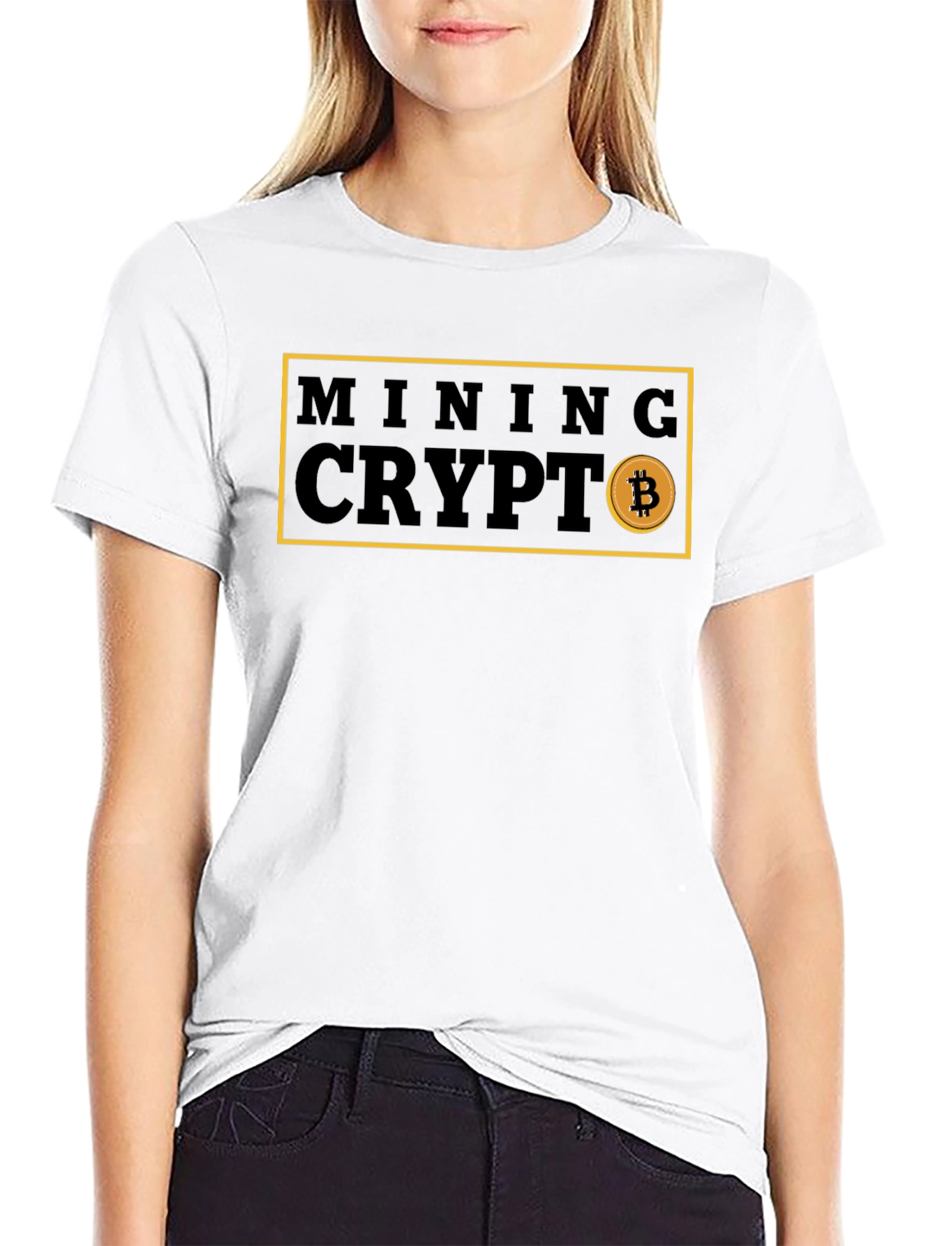 Mining Crypto Bitcoin Graphic Tee - Black