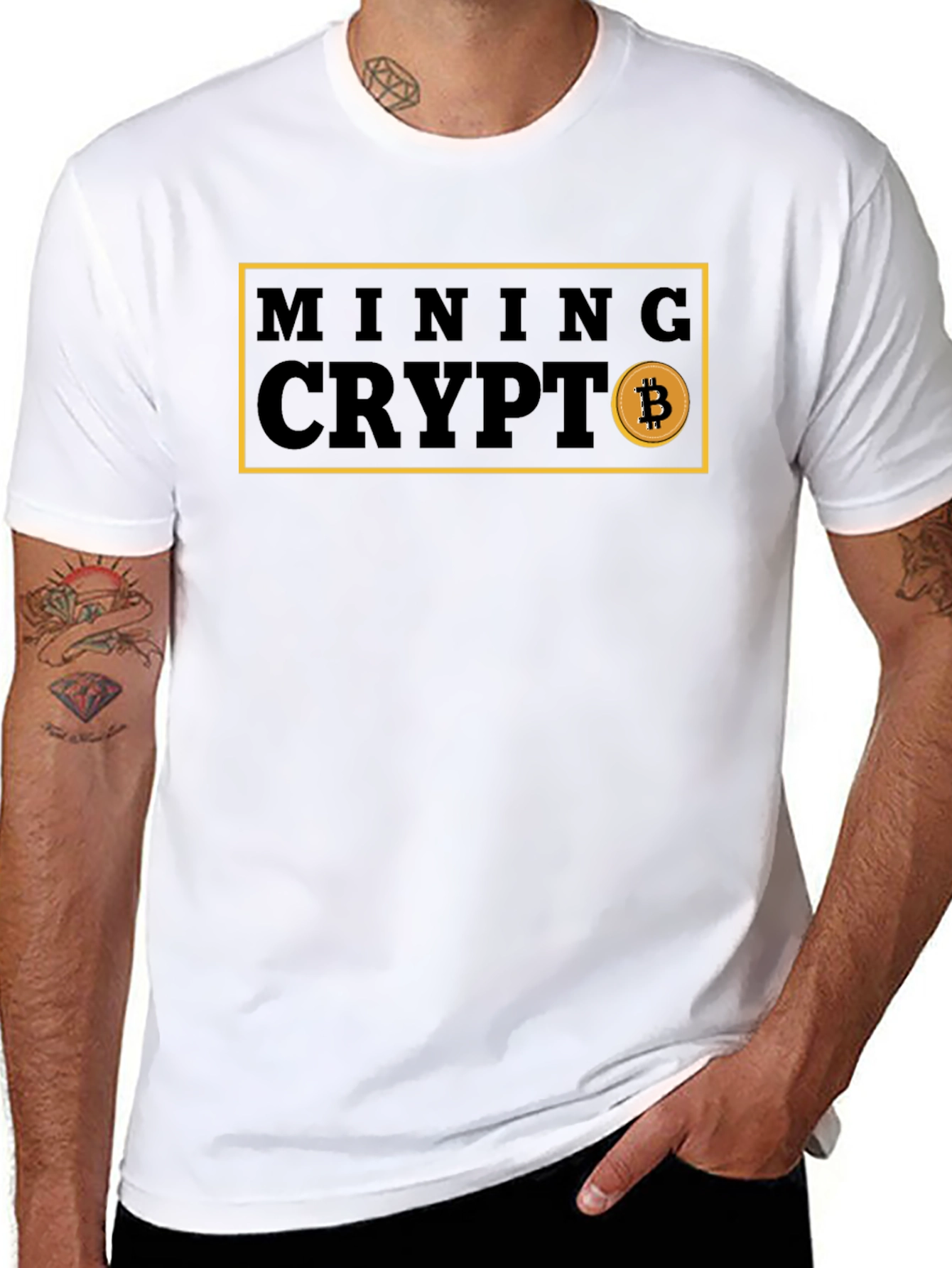 Mining Crypto Bitcoin Graphic Tee - Black