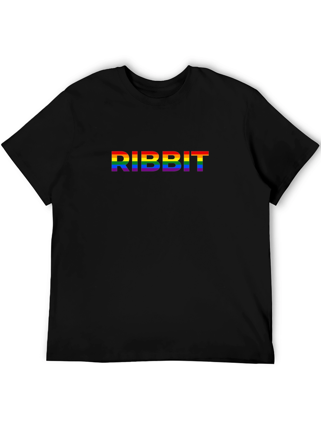 Ribbit Pride T-Shirt - Rainbow Text Design
