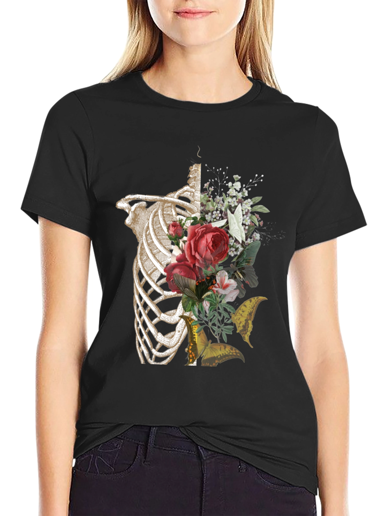Floral Rib Cage Graphic Tee