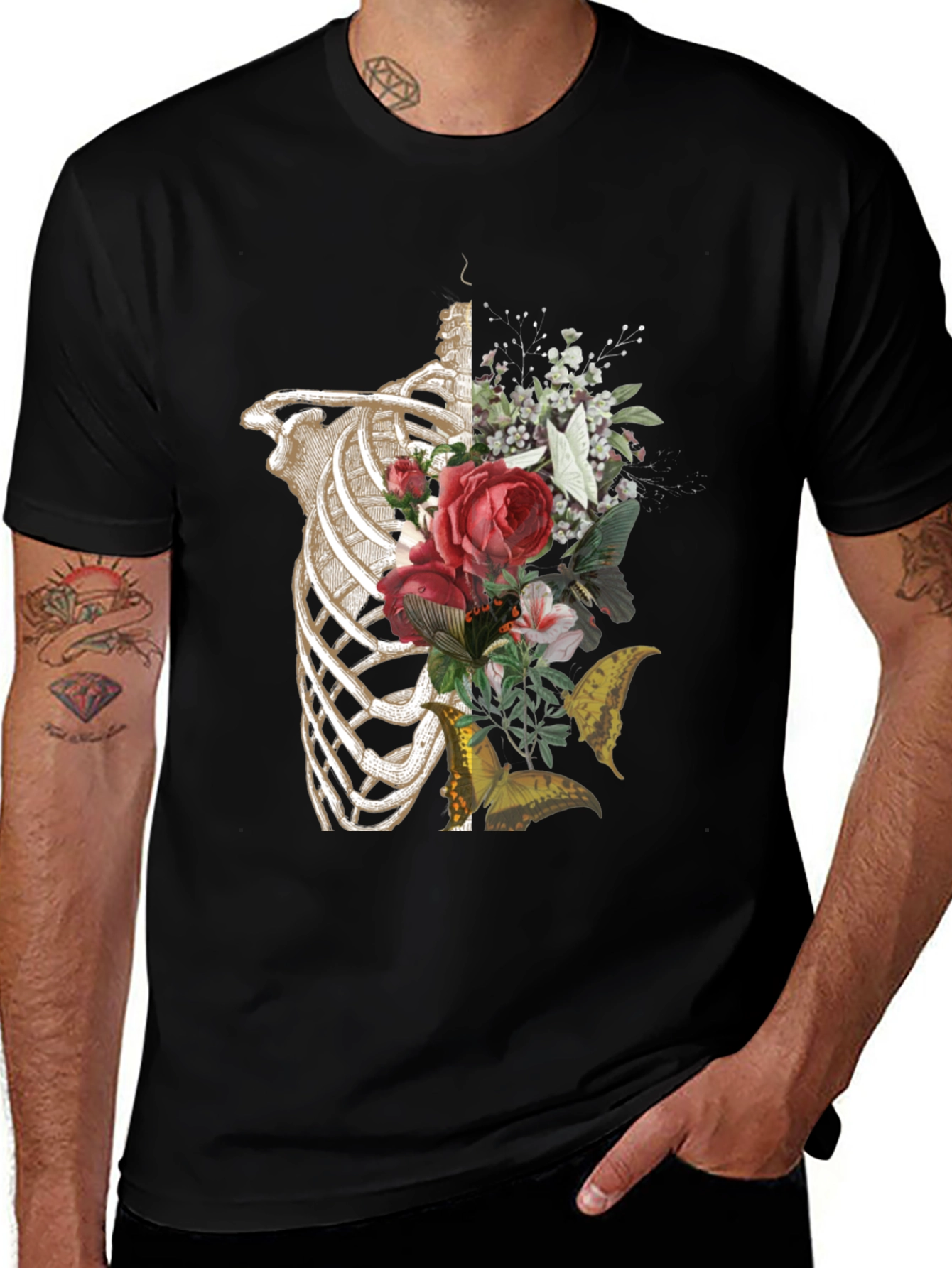 Floral Rib Cage Graphic Tee