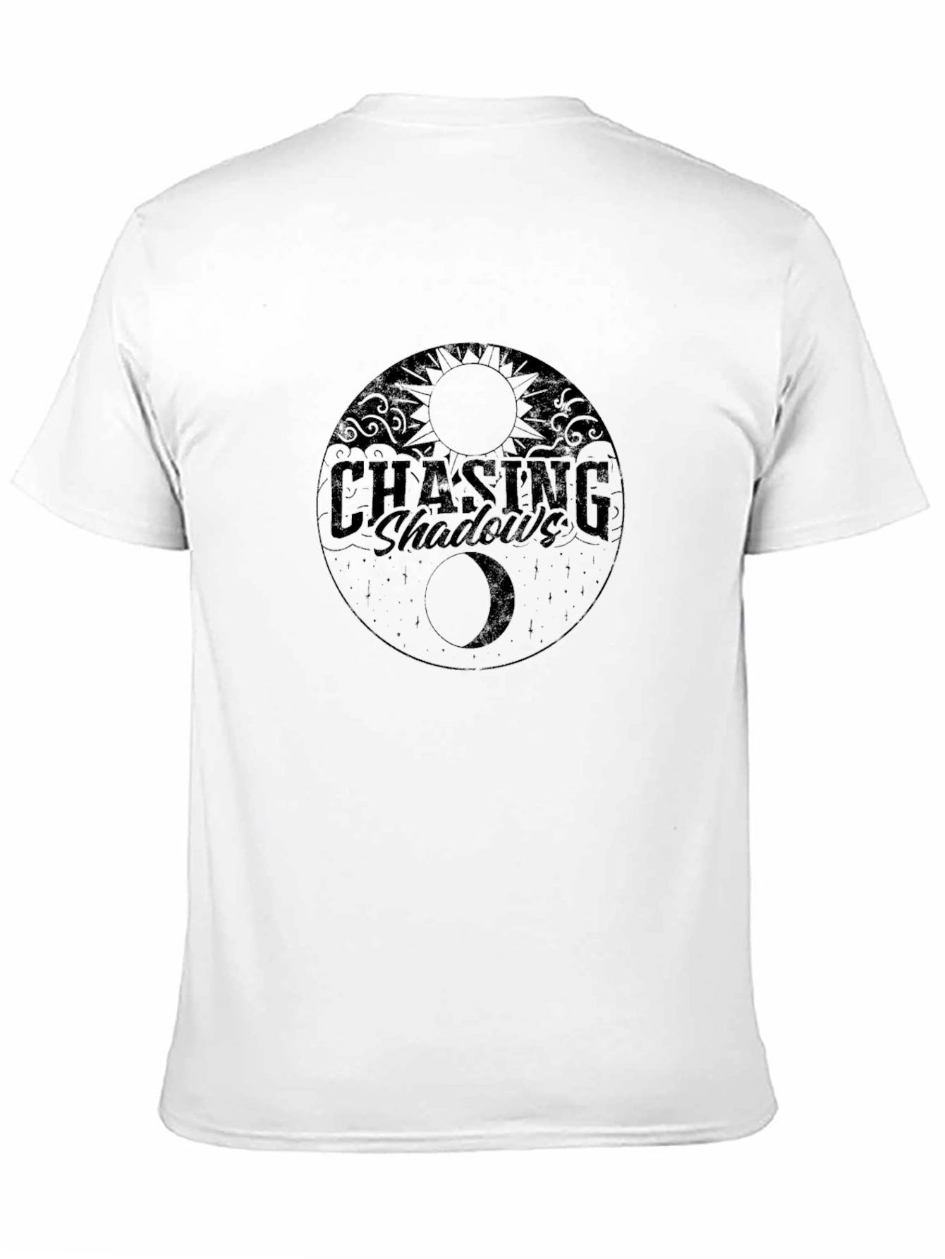 Chasing Shadows Graphic Tee - Stylish Black T-Shirt