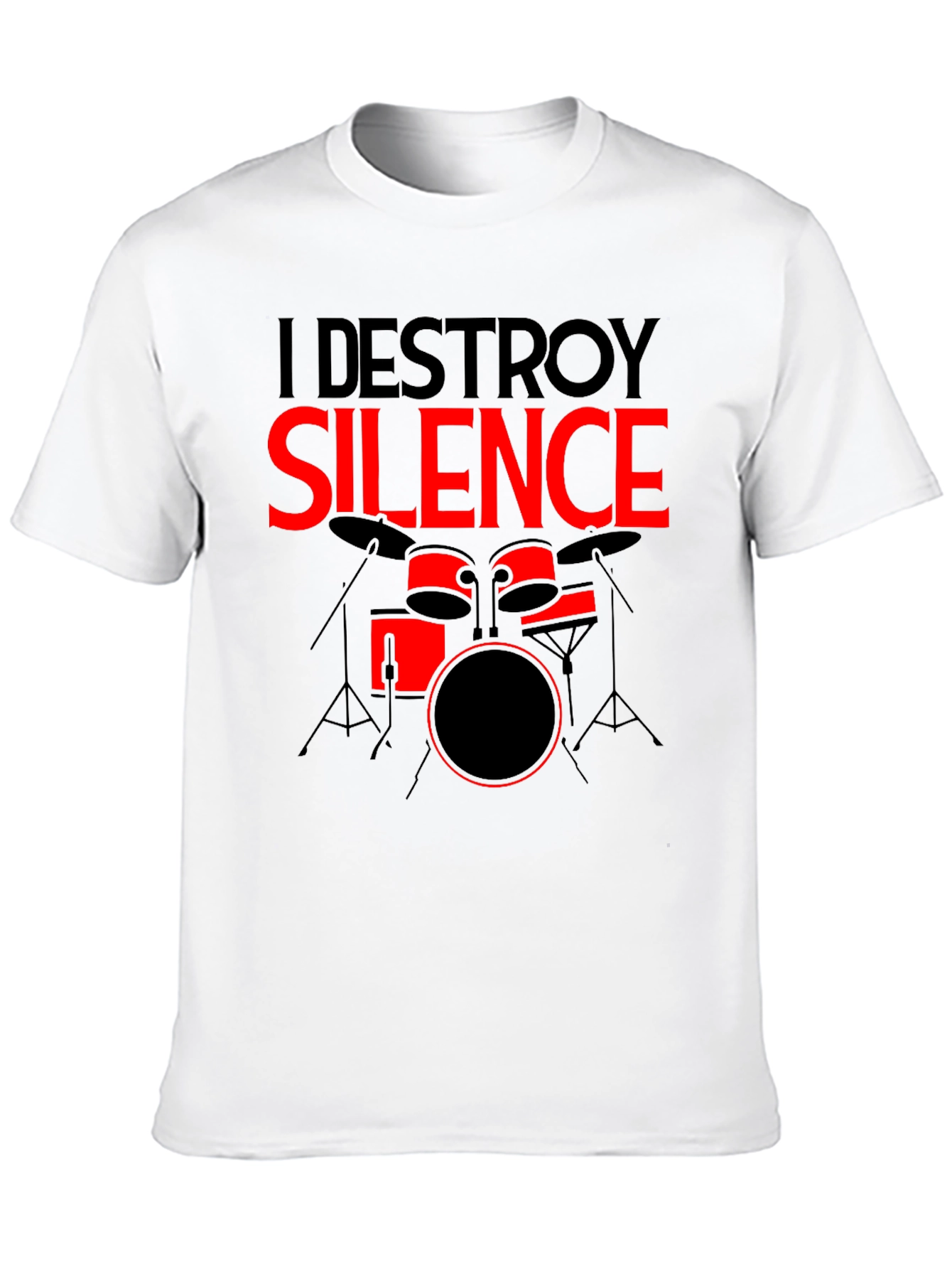 I Destroy Silence Drummer Graphic Tee - Black