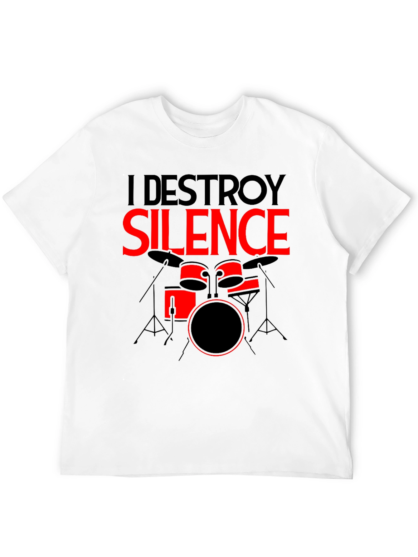 I Destroy Silence Drummer Graphic Tee - Black