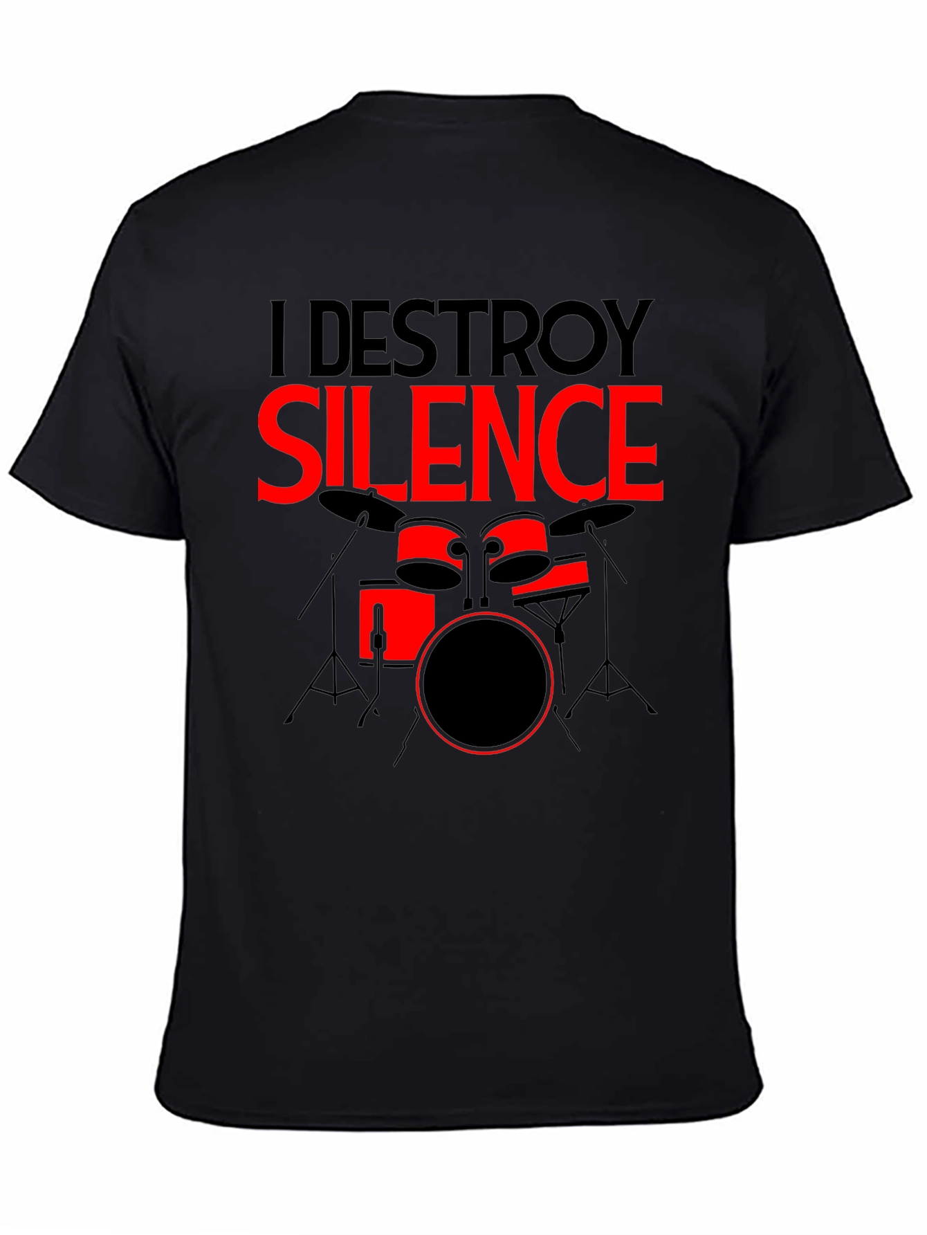 I Destroy Silence Drummer Graphic Tee - Black