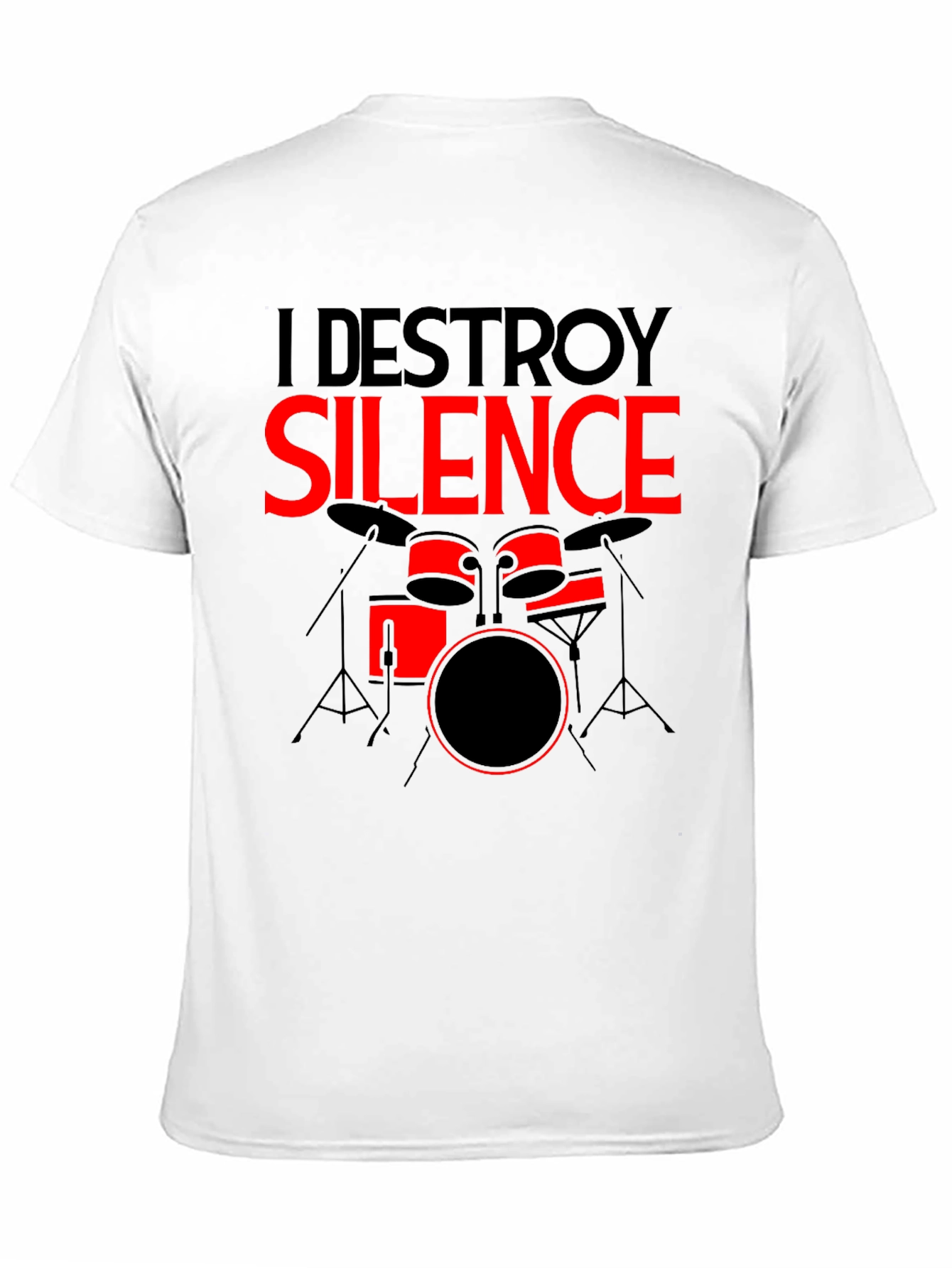 I Destroy Silence Drummer Graphic Tee - Black