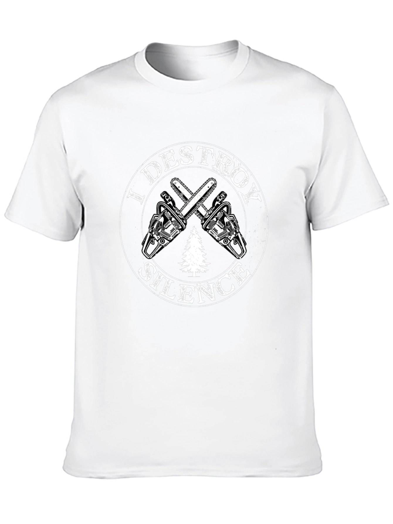 I Destroy Silence Chainsaw Graphic Tee - Black