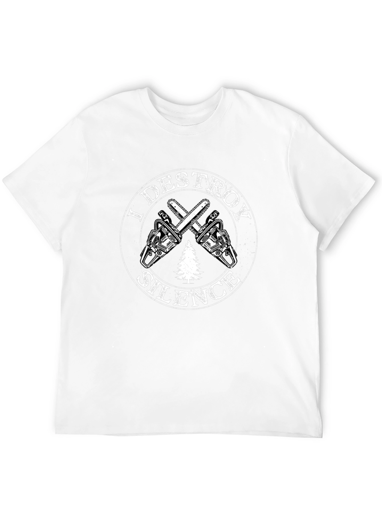 I Destroy Silence Chainsaw Graphic Tee - Black