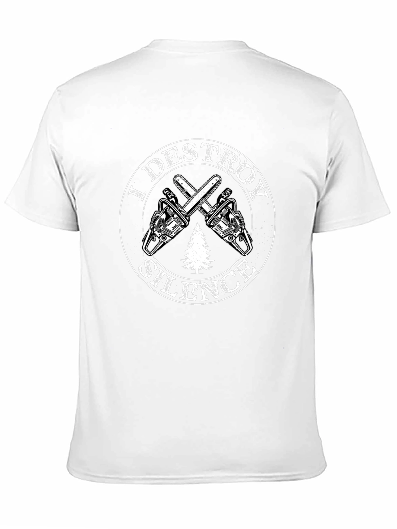 I Destroy Silence Chainsaw Graphic Tee - Black