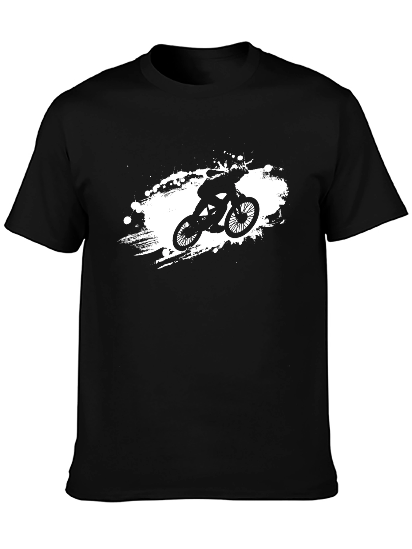 Cool Biker Graphic Tee - Black Cotton T-Shirt