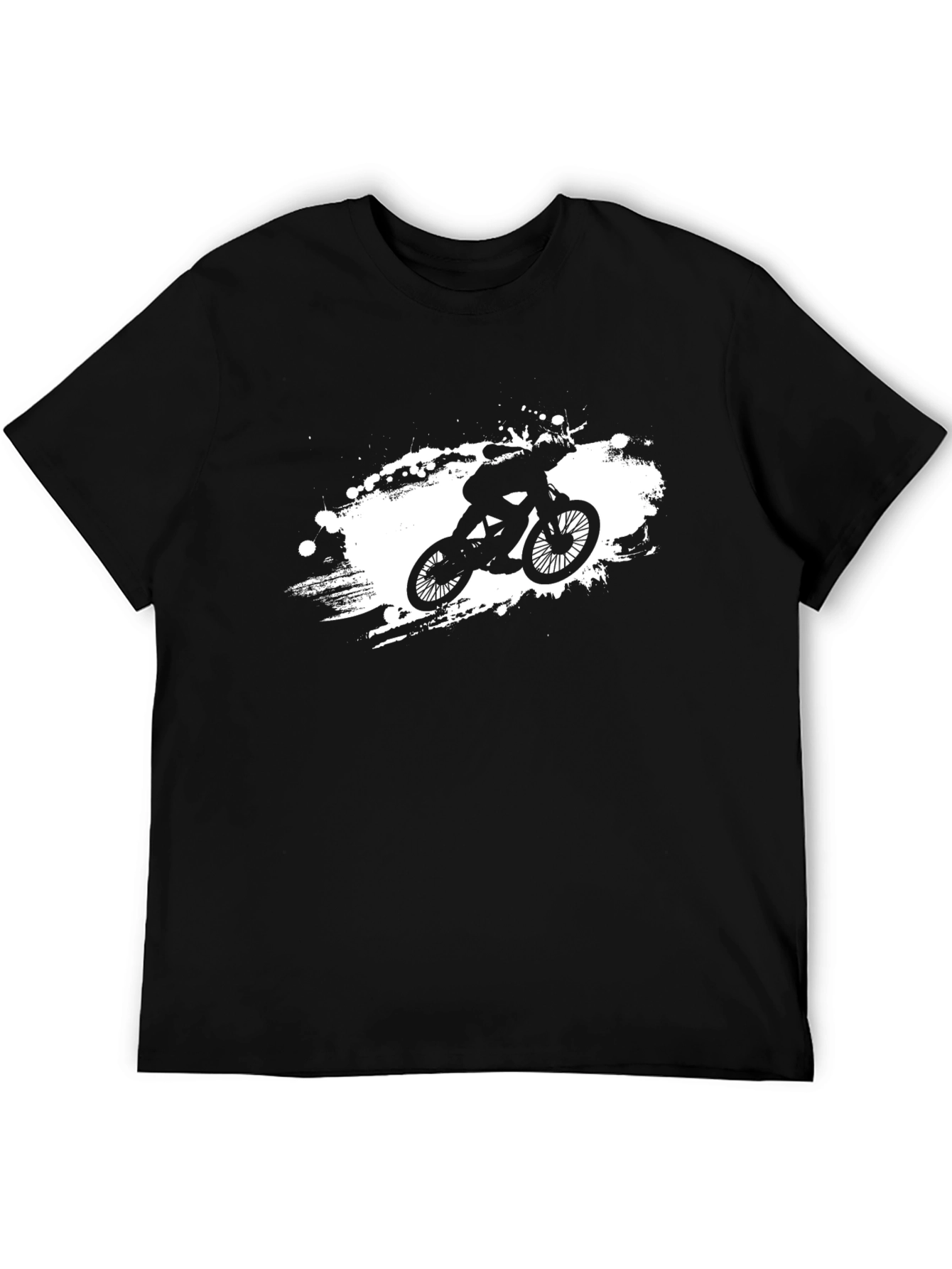 Cool Biker Graphic Tee - Black Cotton T-Shirt