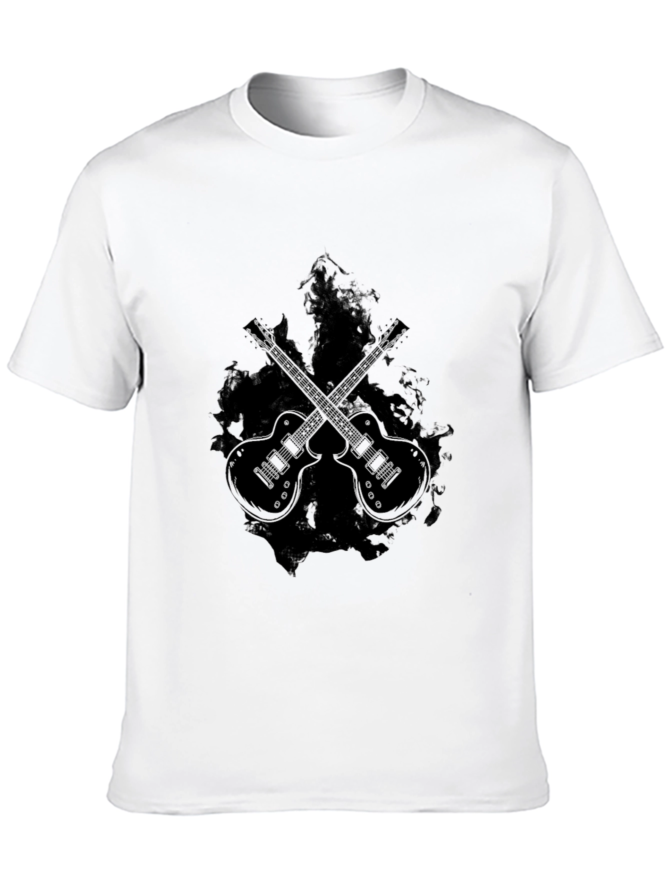 Black Guitar Graphic Tee - Rocker Style