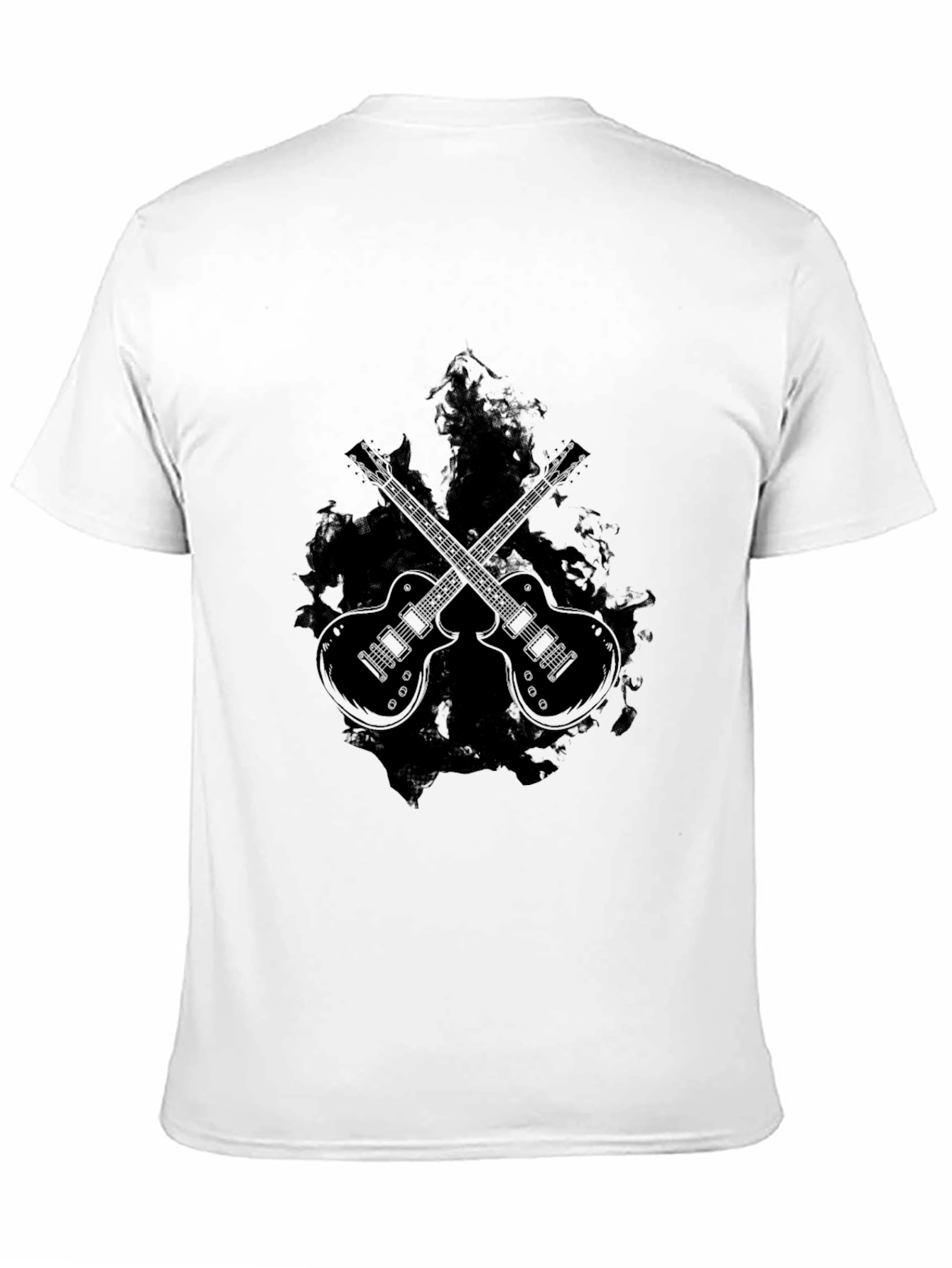 Black Guitar Graphic Tee - Rocker Style