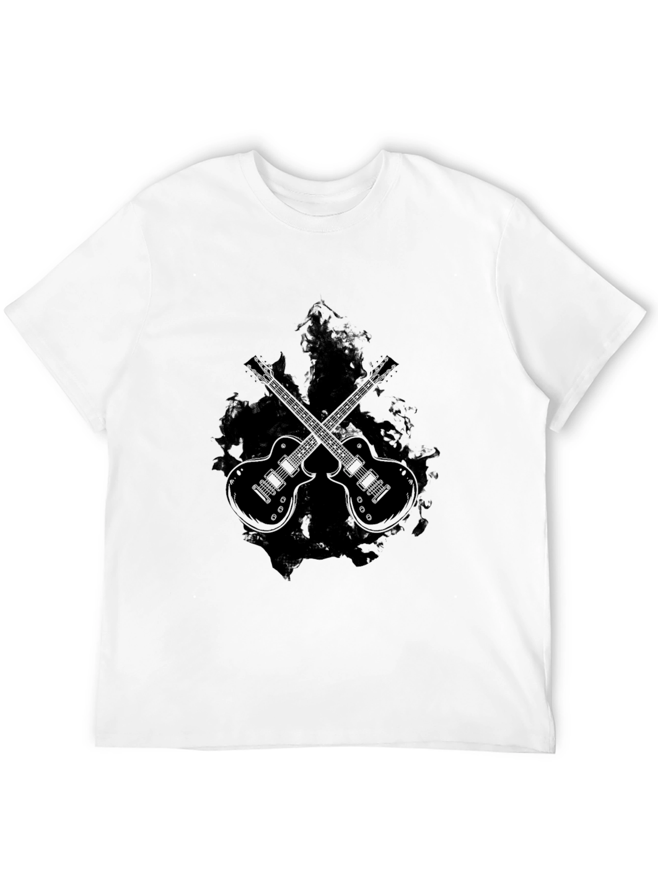 Black Guitar Graphic Tee - Rocker Style