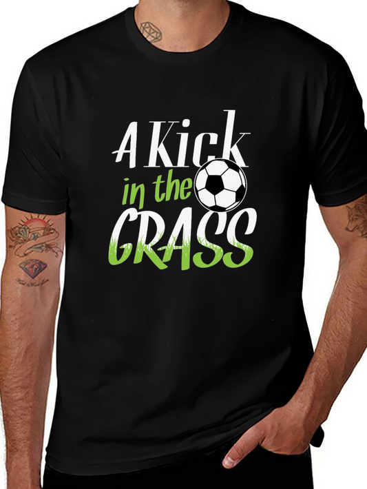 A Kick in the Grass Soccer Graphic T-Shirt