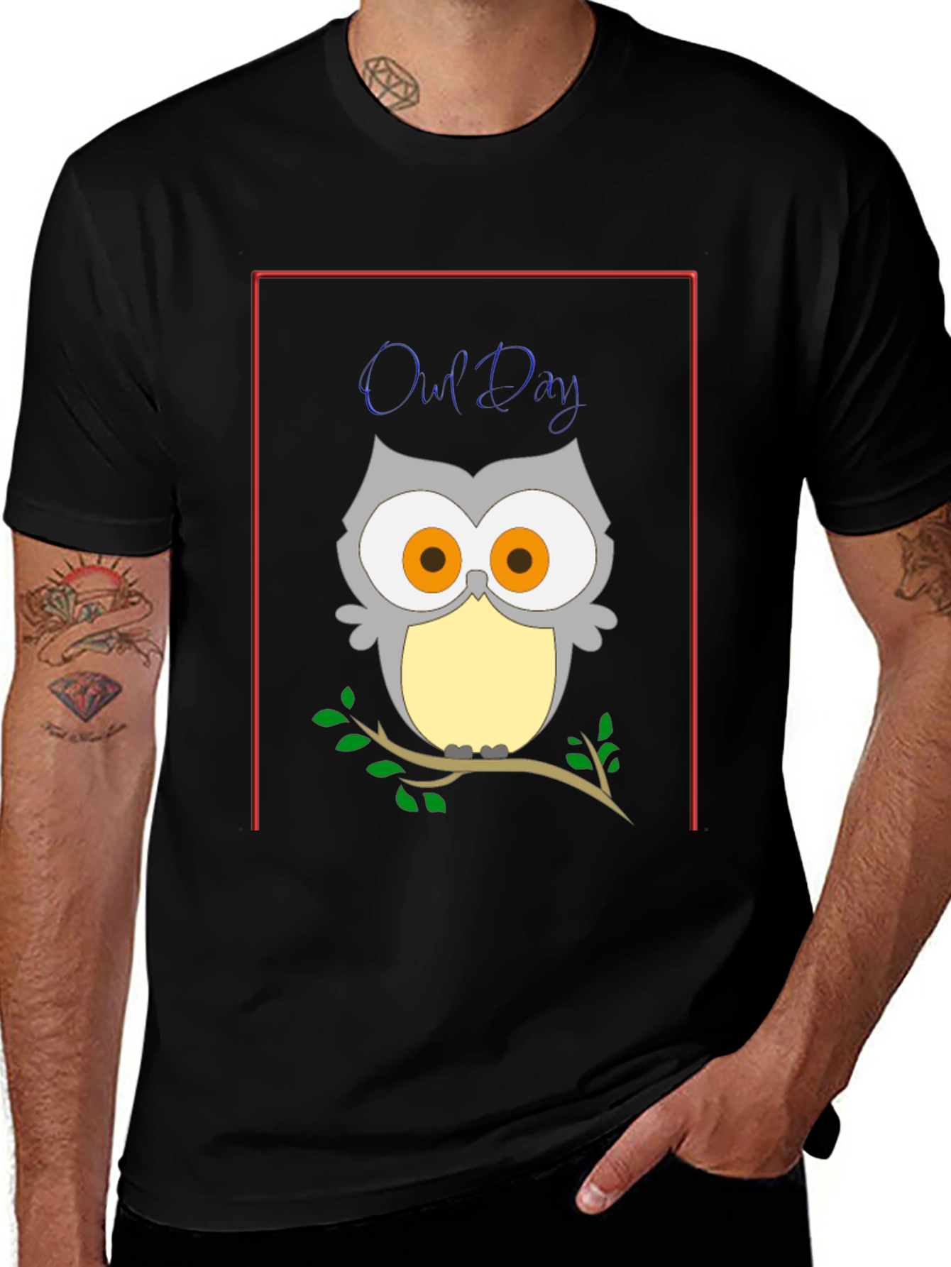 Owl Day T-Shirt: Unique Cartoon Design