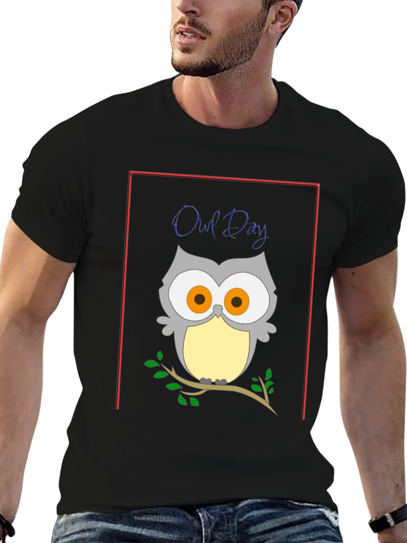 Owl Day T-Shirt: Unique Cartoon Design