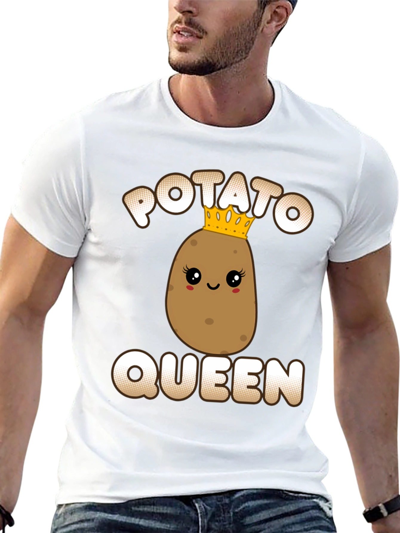 Potato Queen Graphic T-Shirt - Funny Cute Design