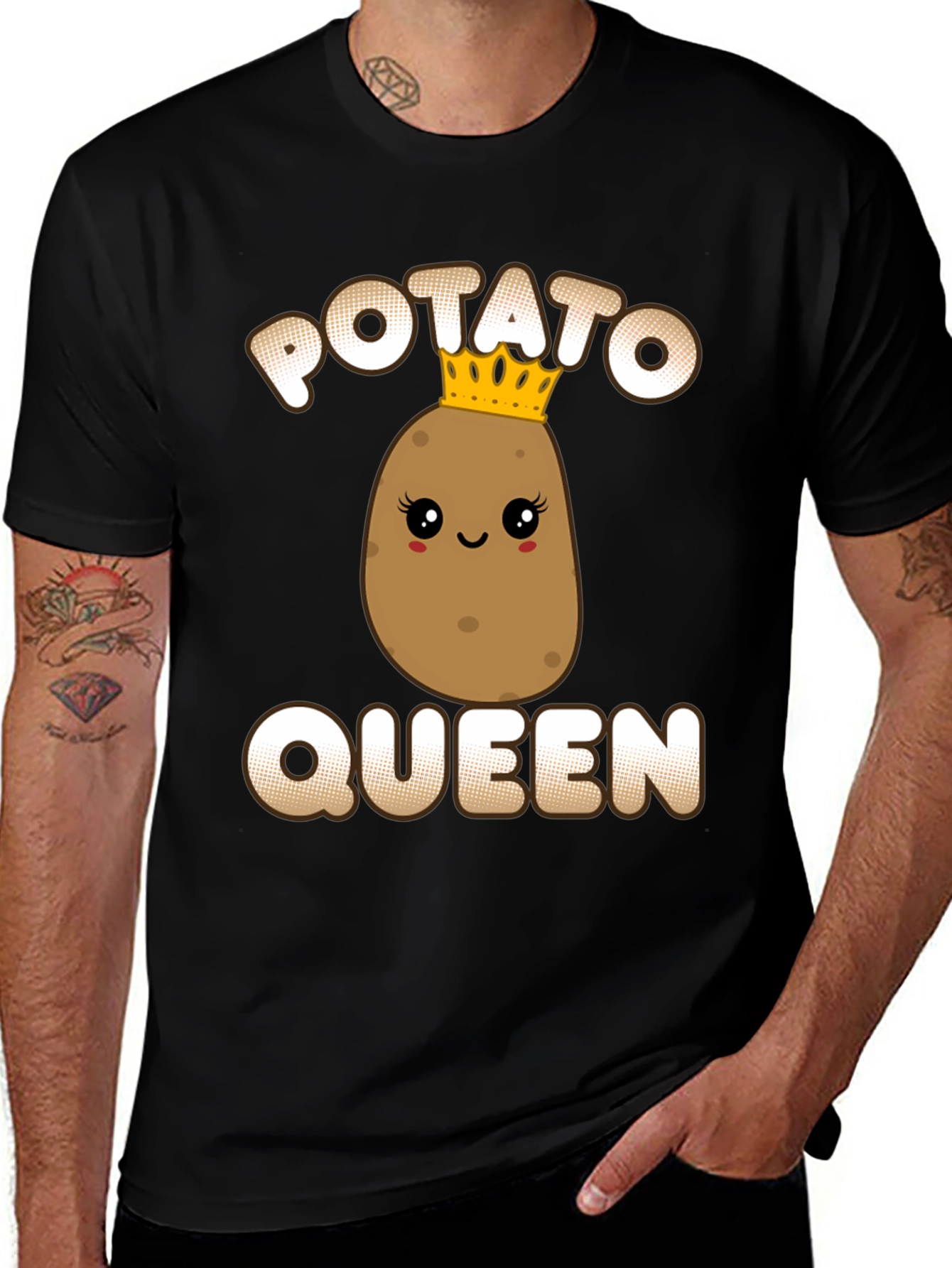 Potato Queen Graphic T-Shirt - Funny Cute Design