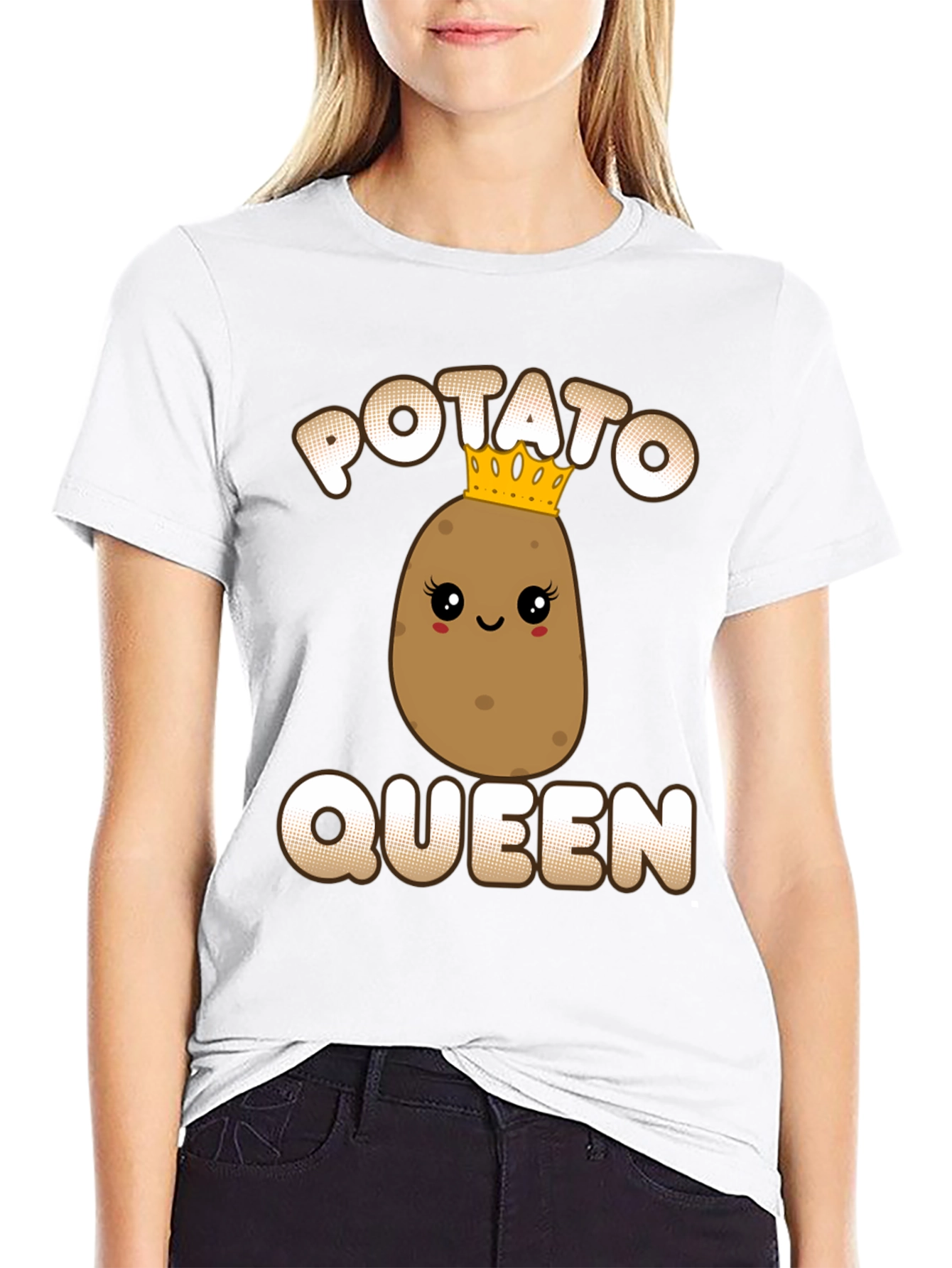 Potato Queen Graphic T-Shirt - Funny Cute Design