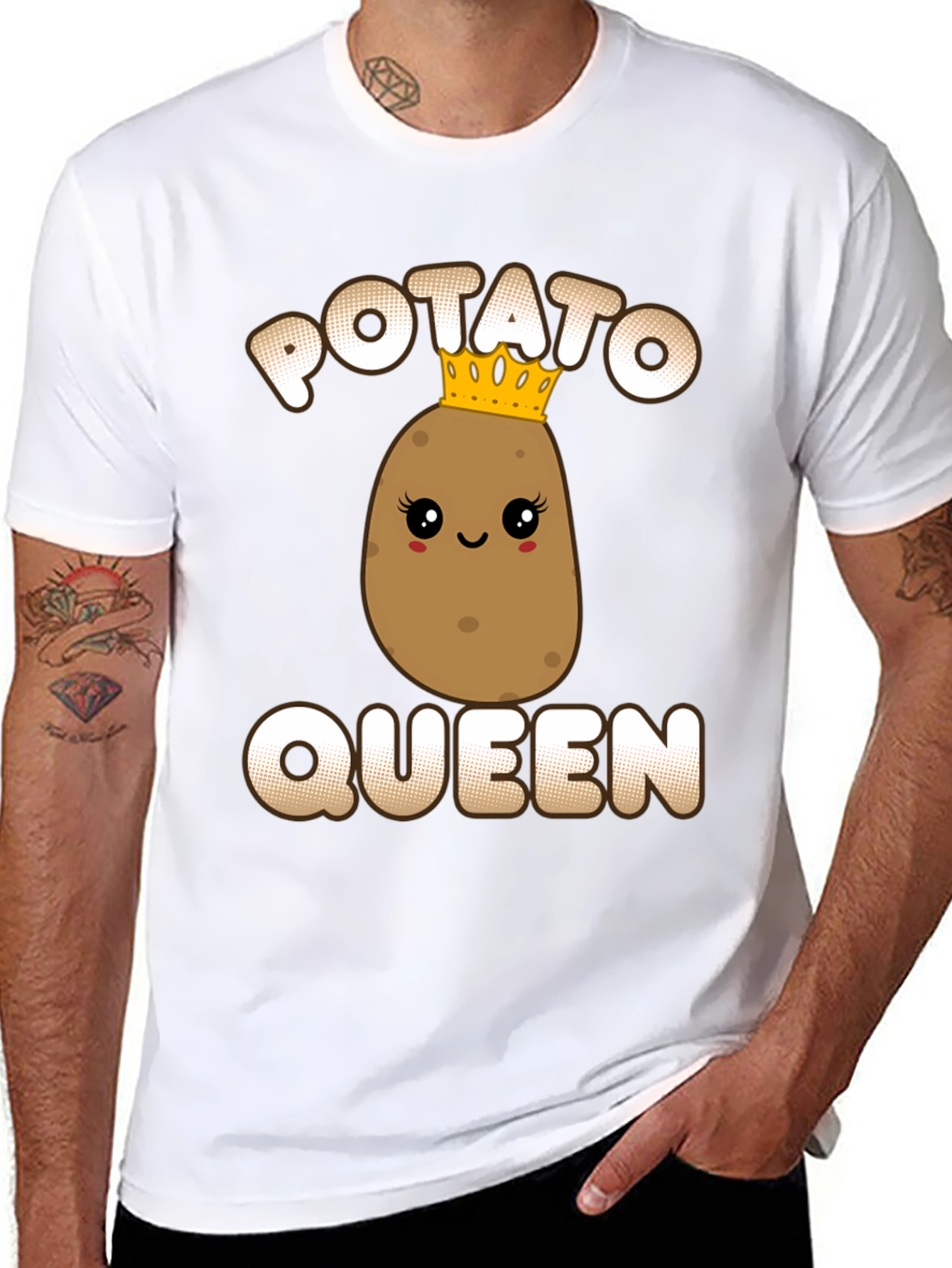 Potato Queen Graphic T-Shirt - Funny Cute Design
