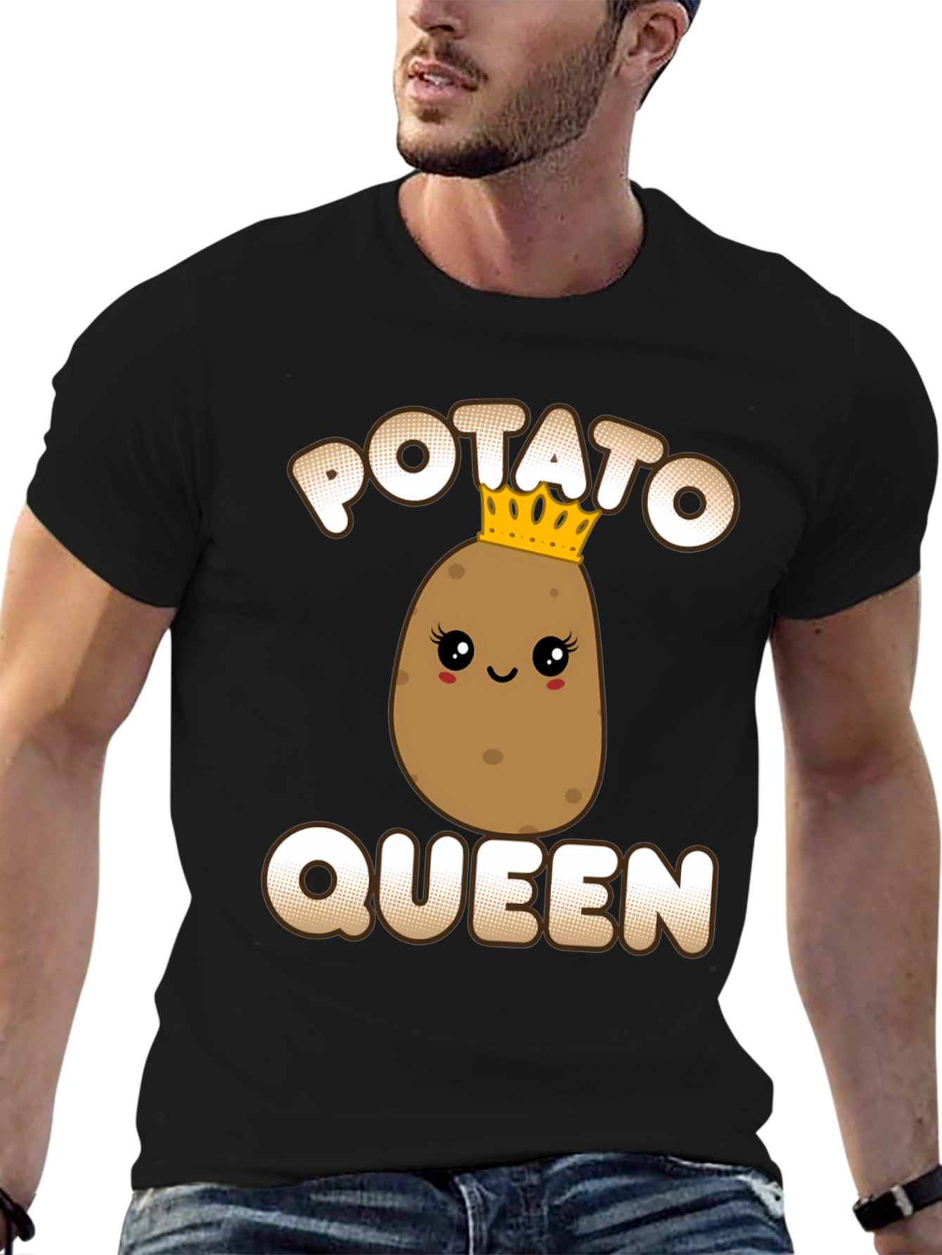 Potato Queen Graphic T-Shirt - Funny Cute Design