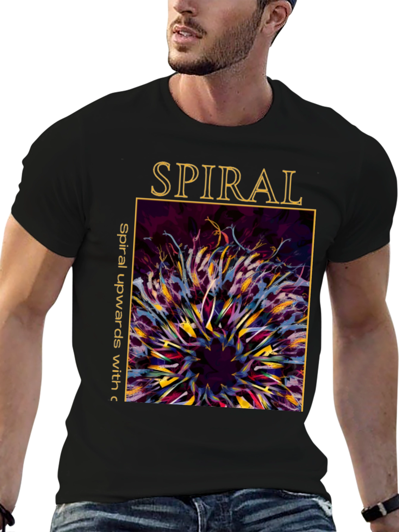 Spiral Art Graphic Tee - Unique Design Soft Cotton