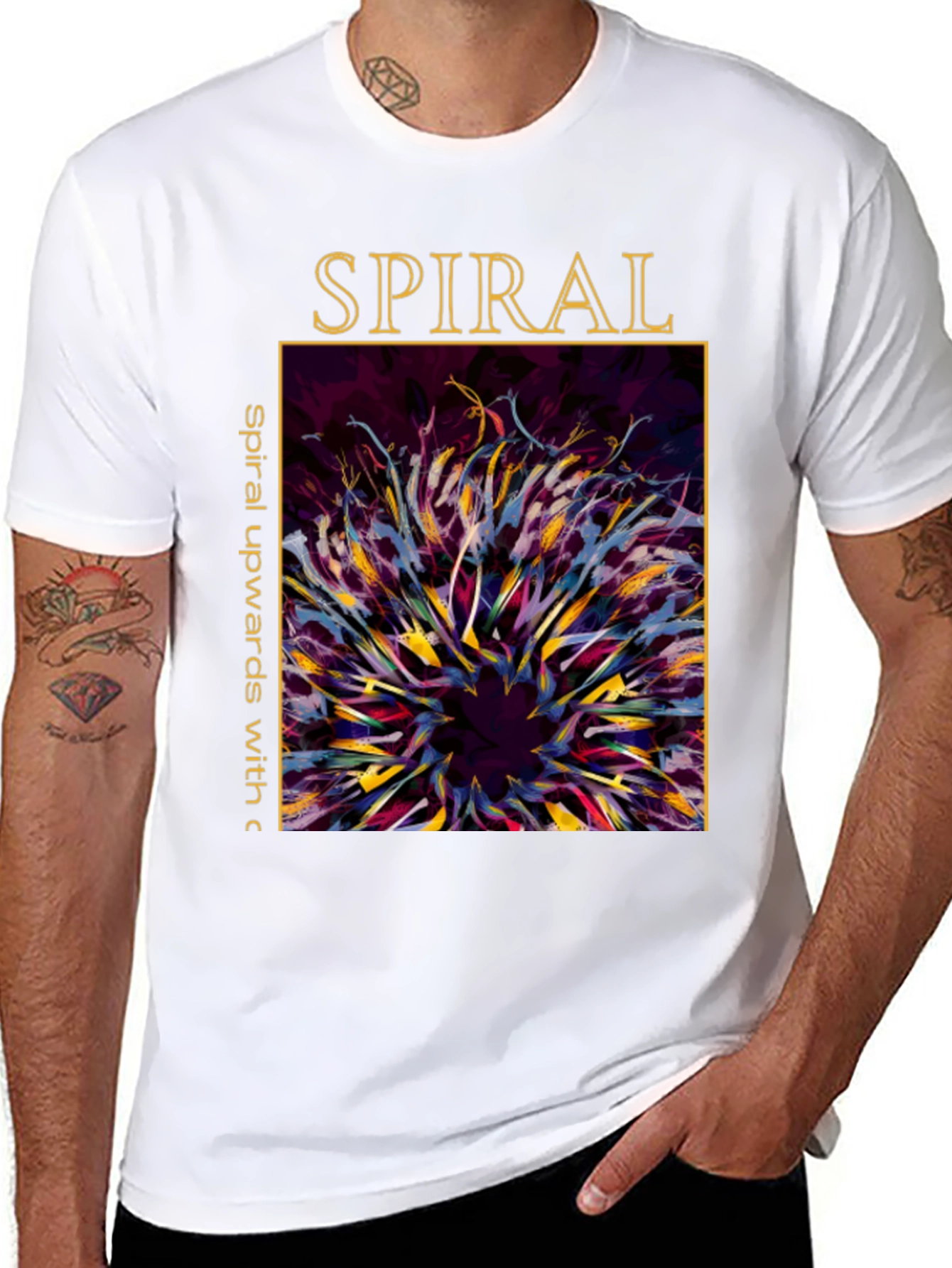 Spiral Art Graphic Tee - Unique Design Soft Cotton