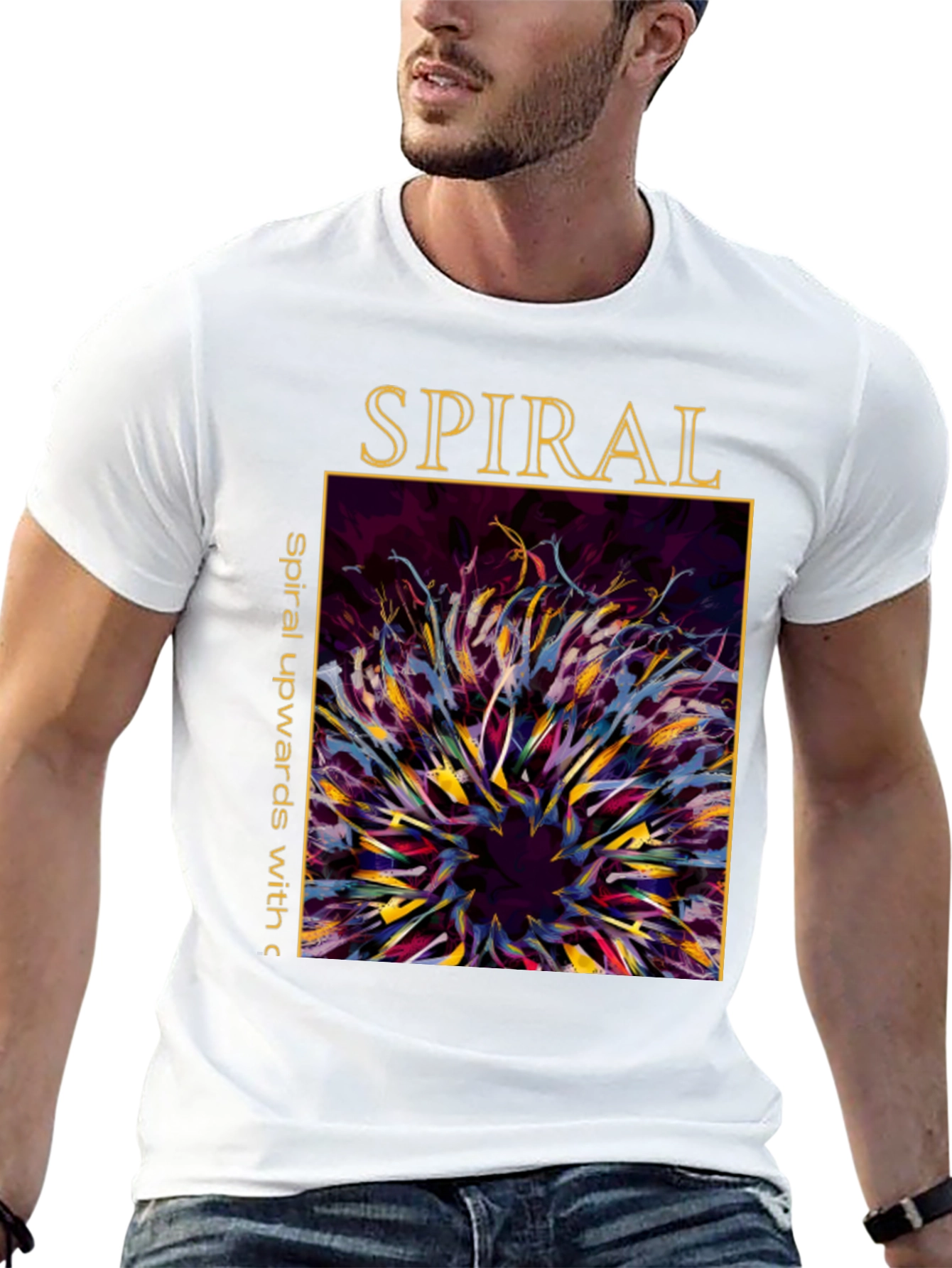 Spiral Art Graphic Tee - Unique Design Soft Cotton