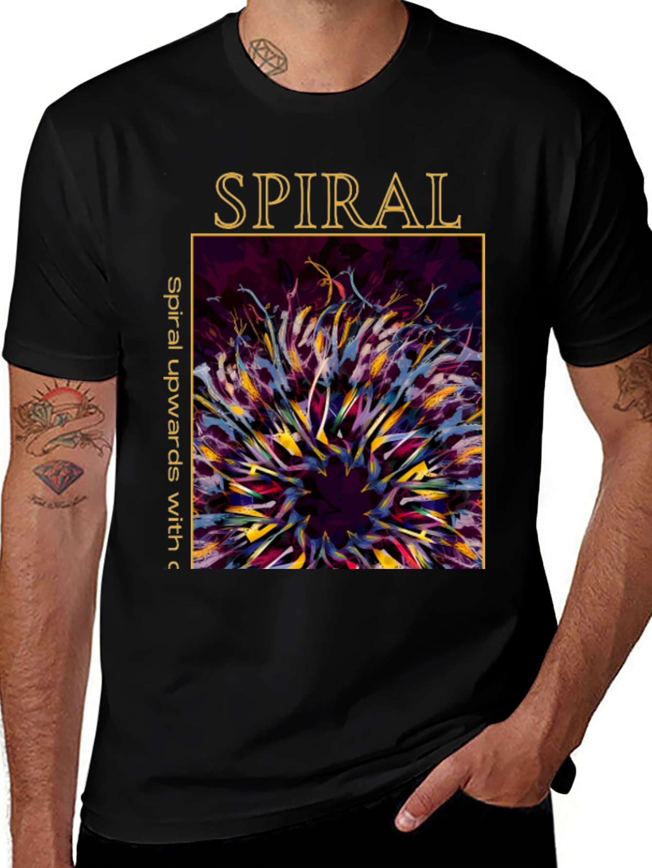 Spiral Art Graphic Tee - Unique Design Soft Cotton