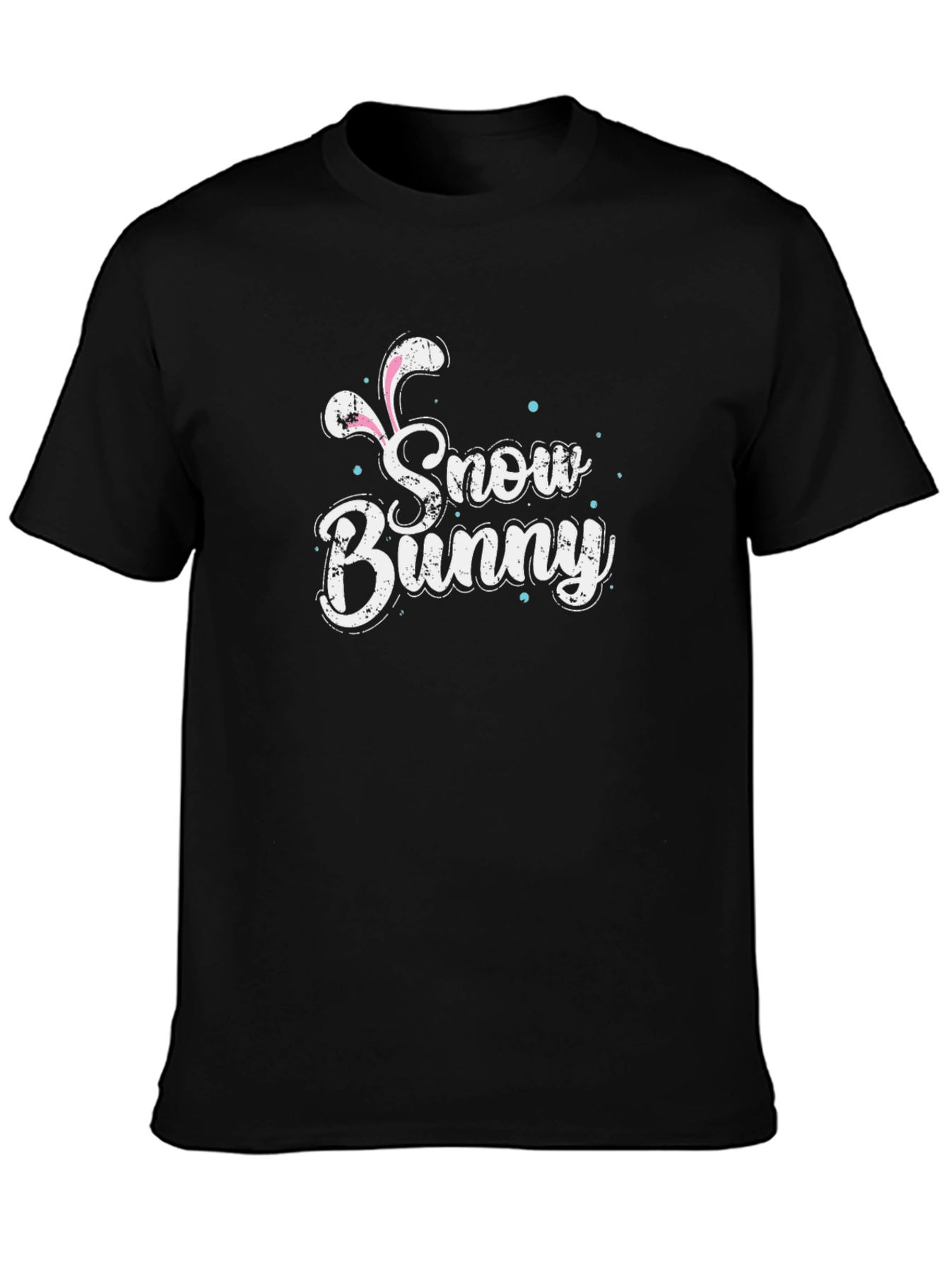 Snow Bunny Graphic Tee - Black Cotton T-Shirt