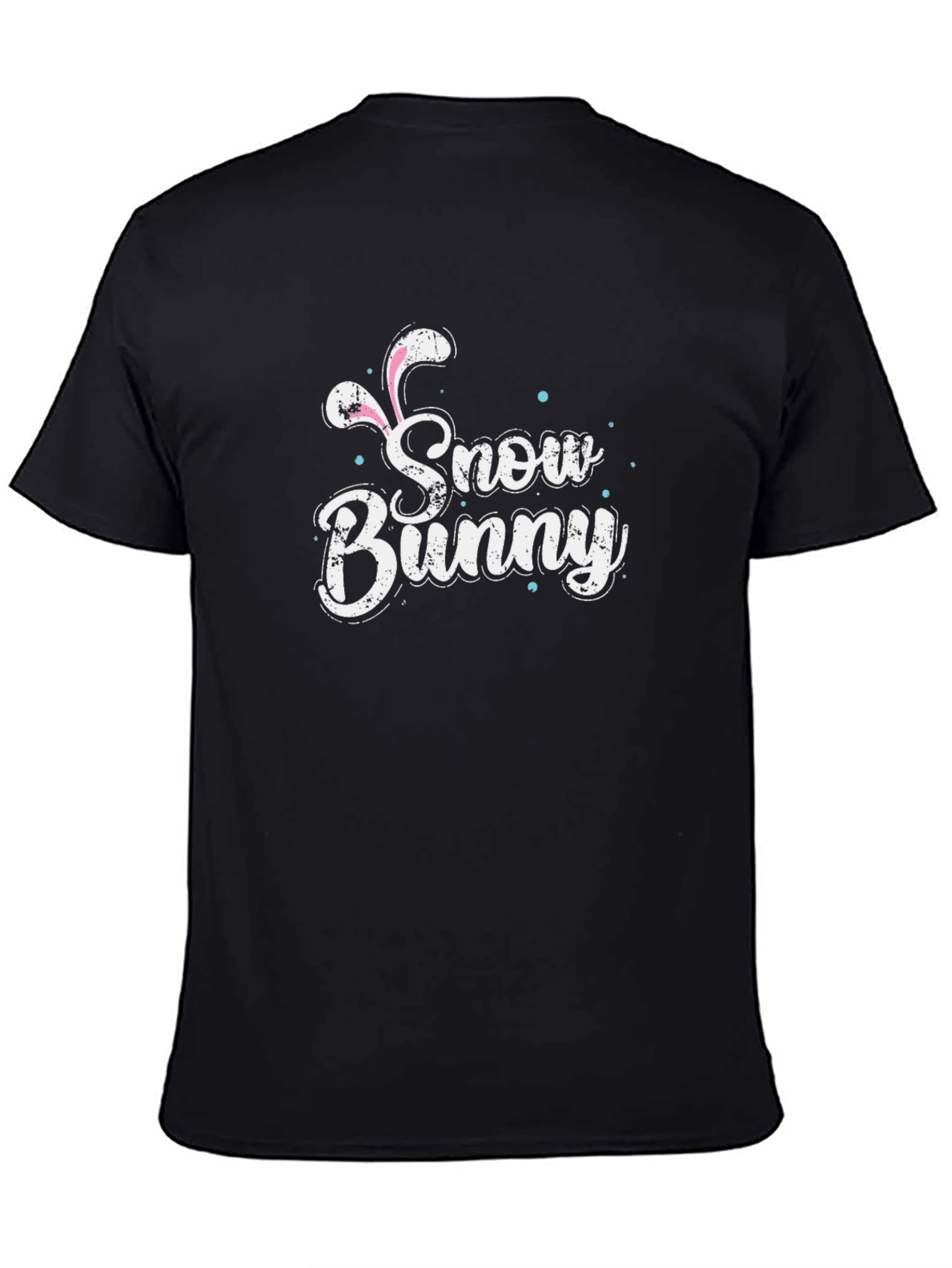 Snow Bunny Graphic Tee - Black Cotton T-Shirt