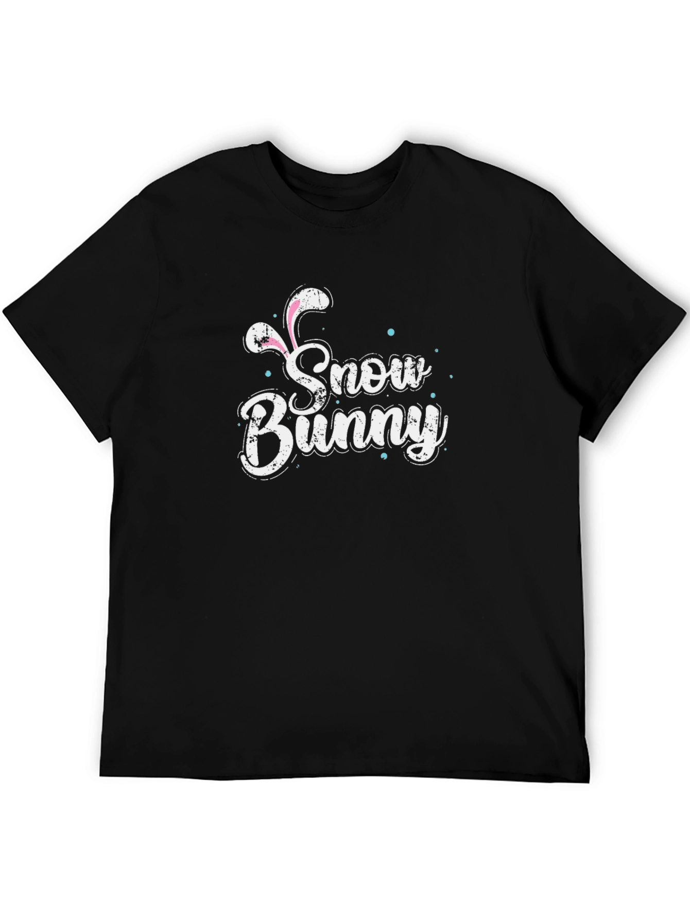 Snow Bunny Graphic Tee - Black Cotton T-Shirt
